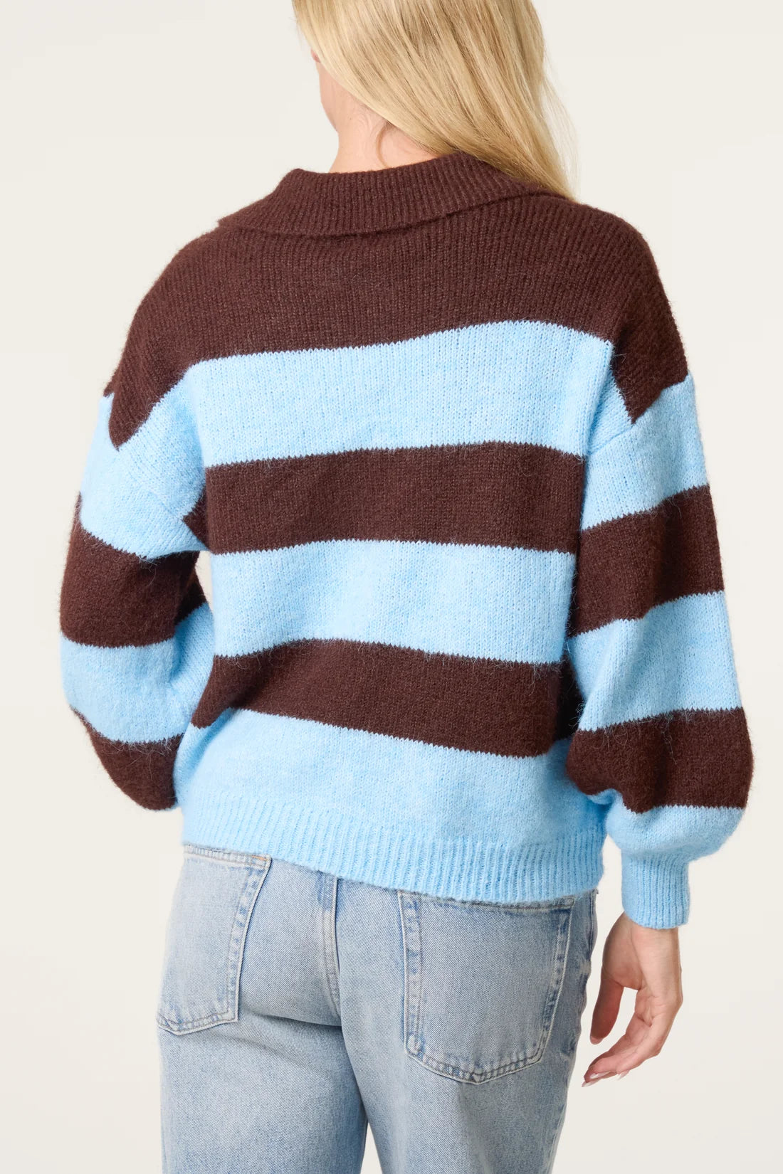 Faye Cosy Striped Collared Jumper