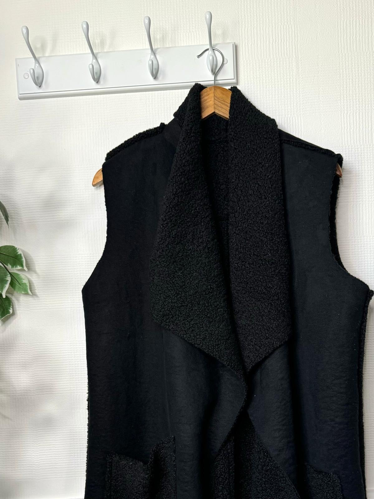 Leah Faux Shearling Borg Fleece Long Gilet