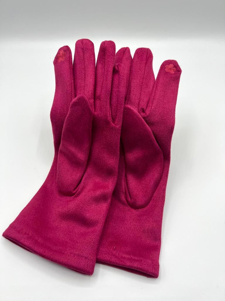 Faux Suede Plain Gloves - Assorted Colours in