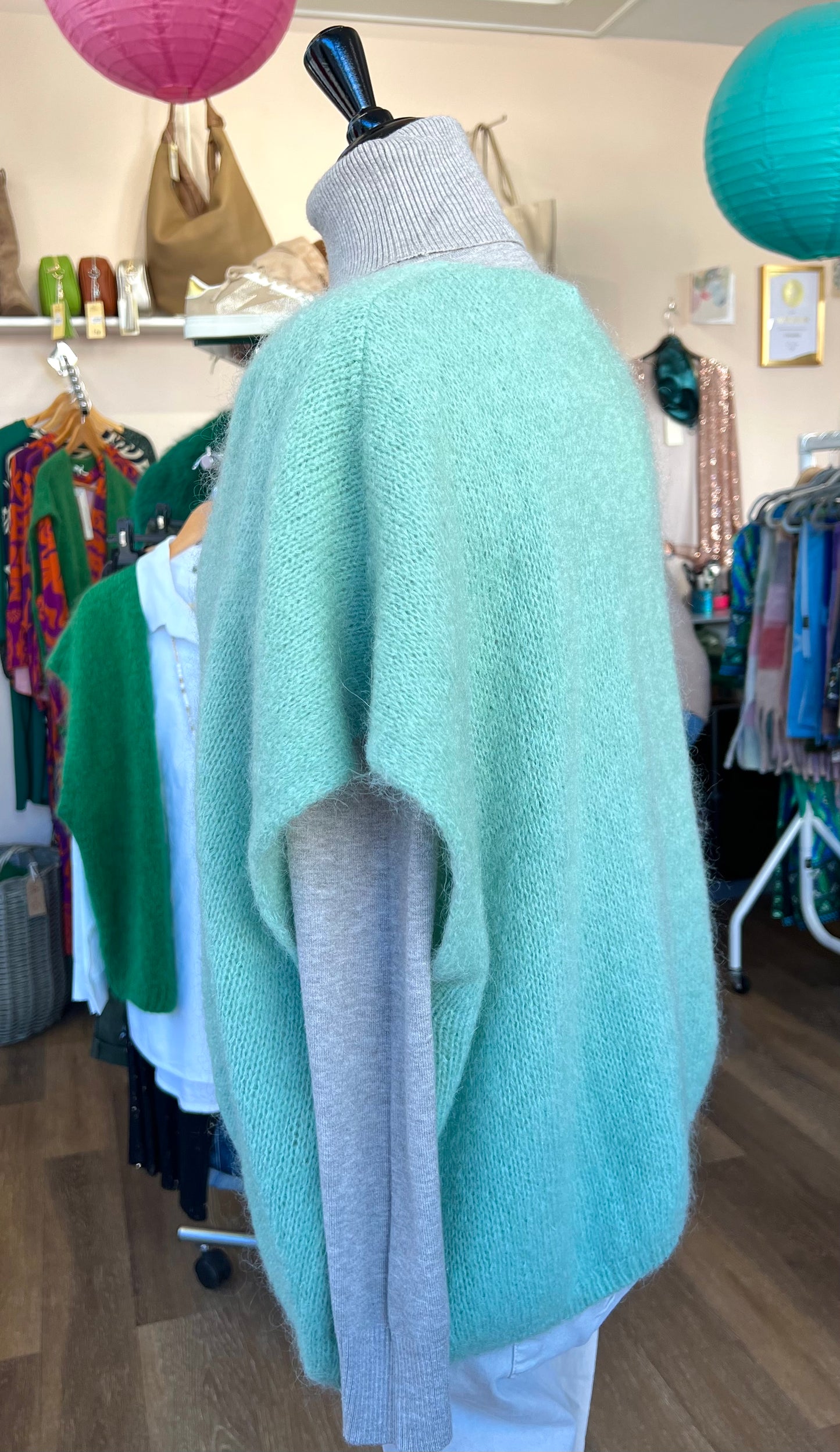 Eleanor Slouchy Mohair Mix Slouchy Tank Top - Light Sage Green