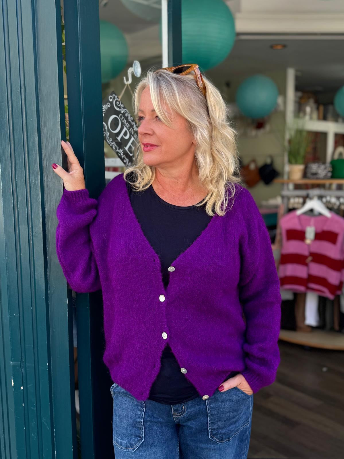 Jilly Mohair Blend V Neck Cardigan - 5 Colours