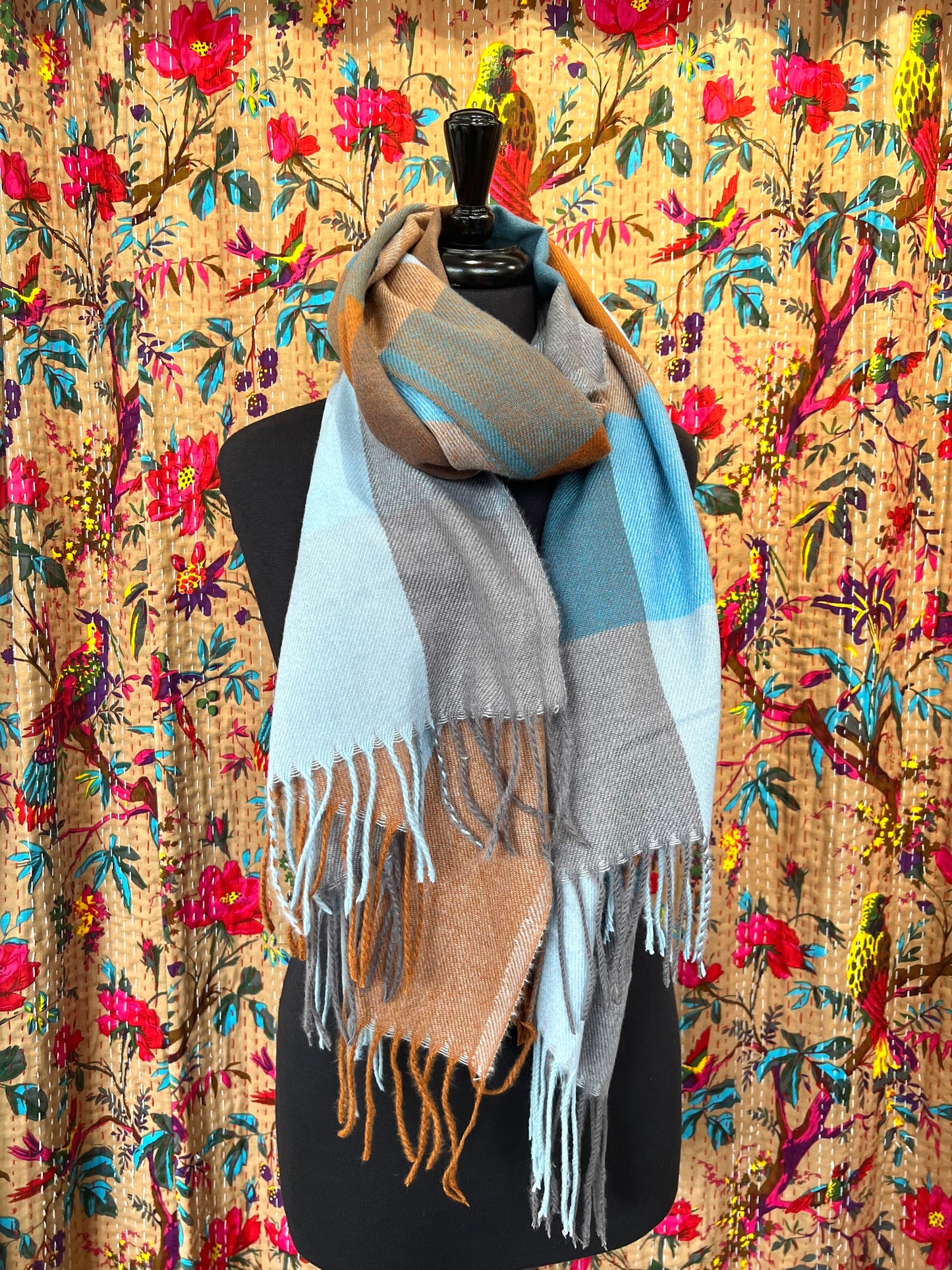Wool Mix Pashmina Scarf - Muted & Cosy