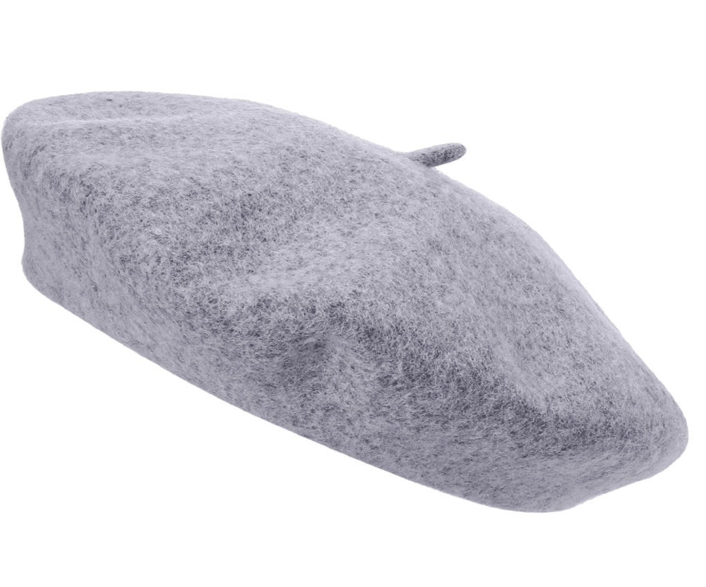 Classic Wool Blend Beret grey