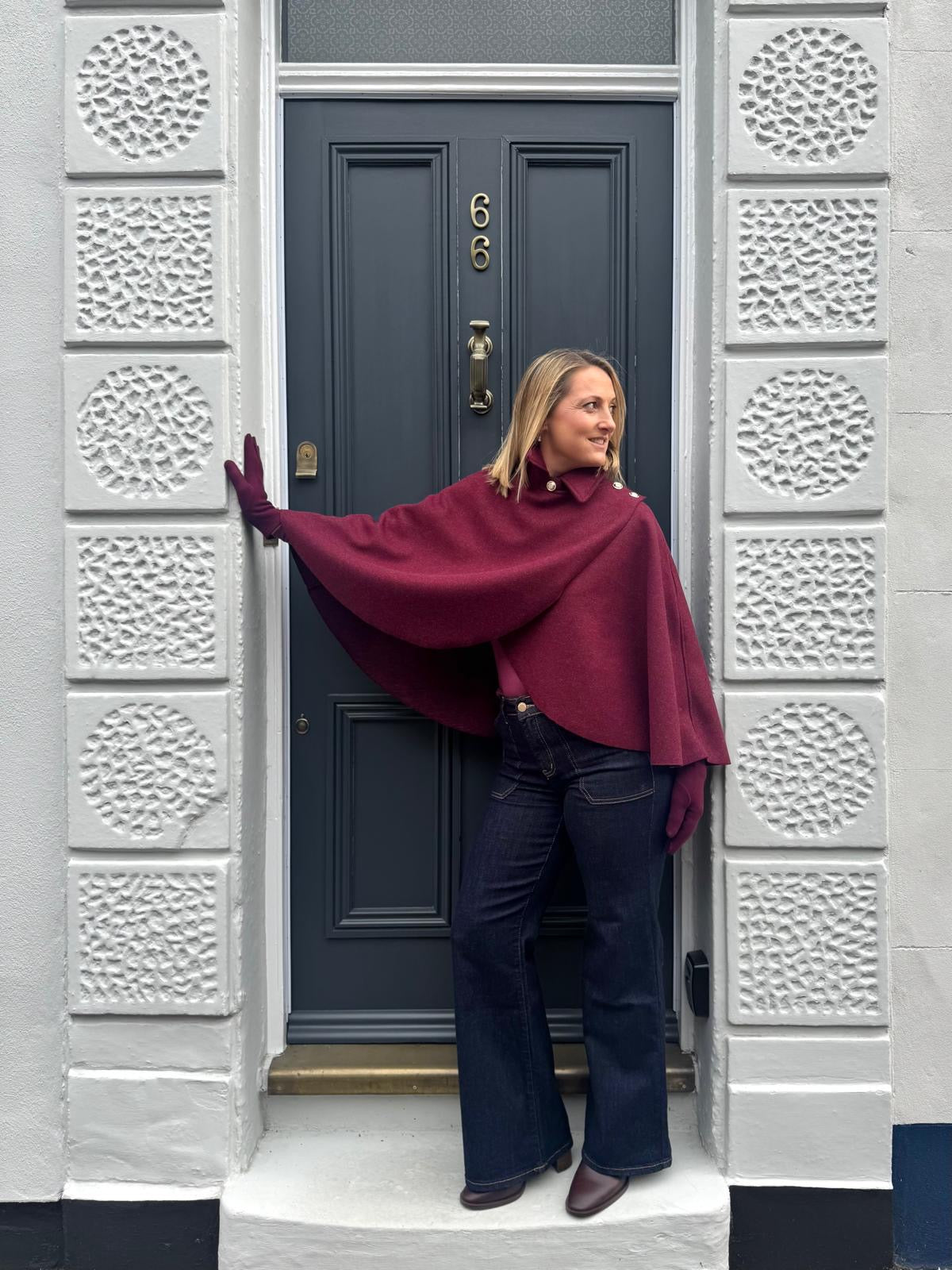 Claudia Military Style Short Cape
