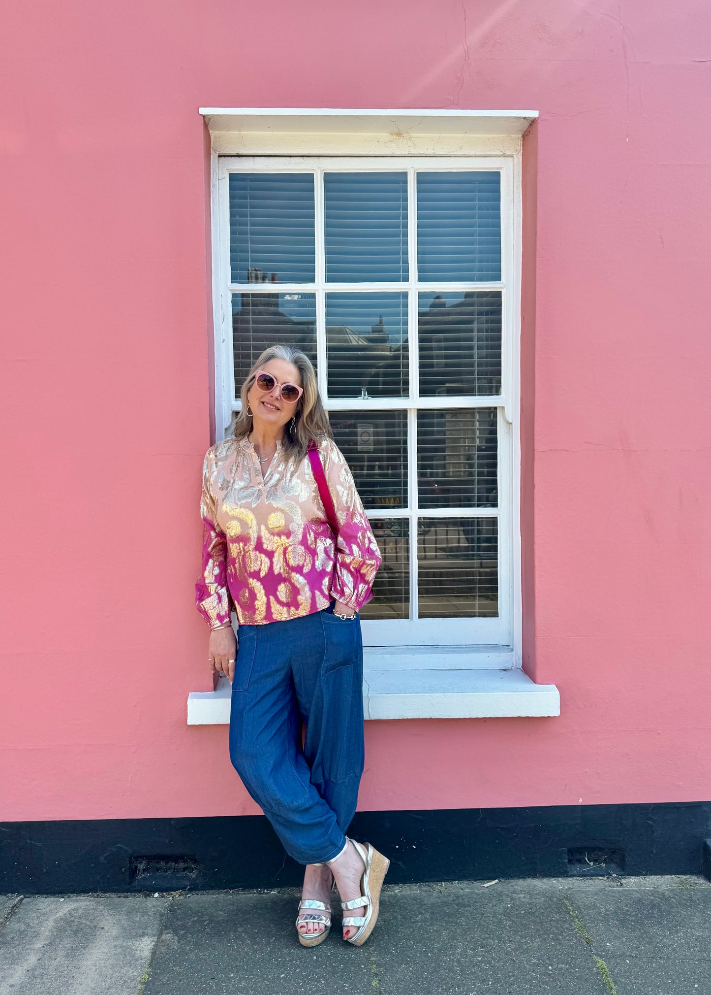 Iris Boho Metallic Weave Ombre Blouse - 2 Colours