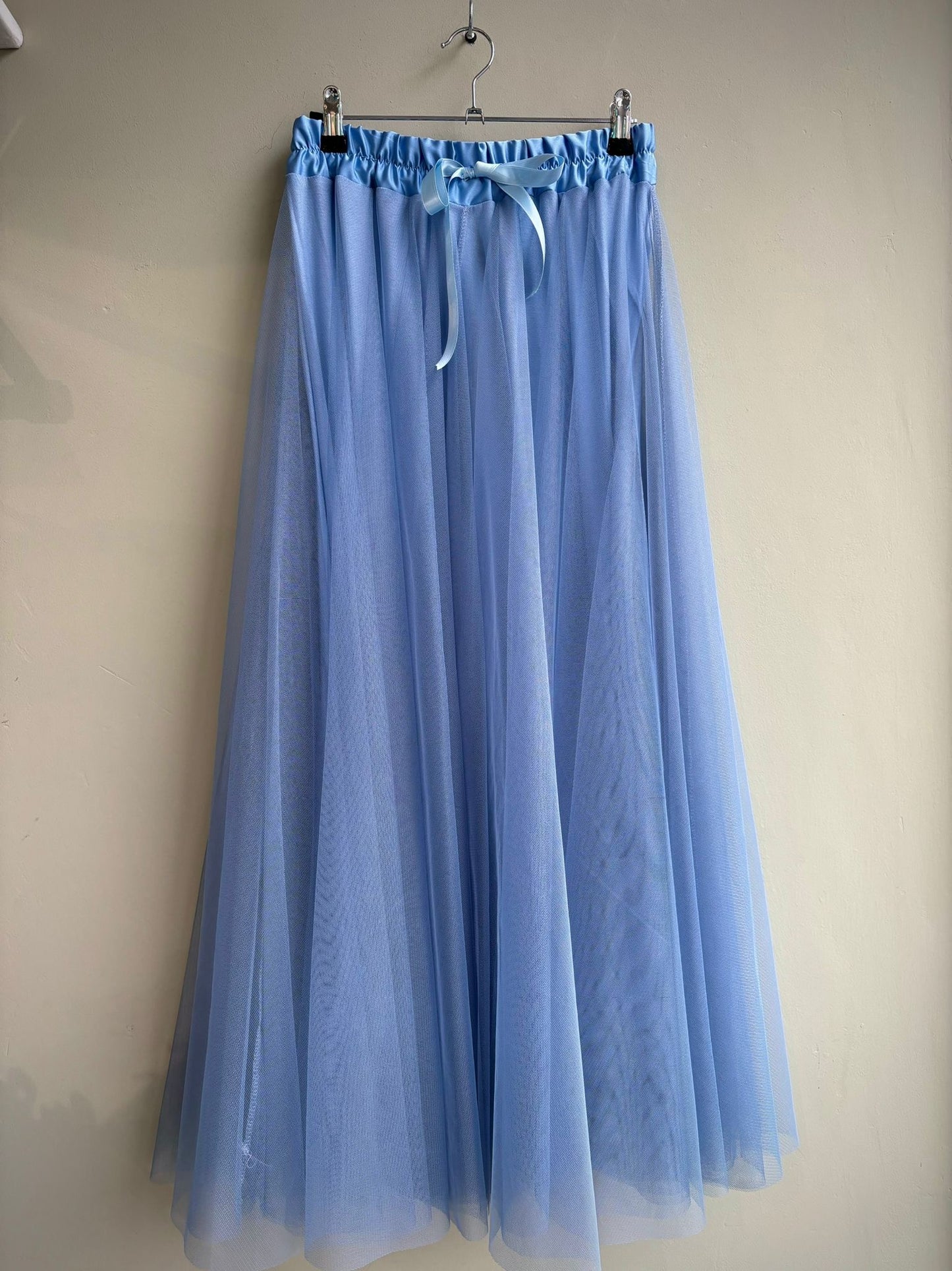Long Net Tulle Petticoat Skirt pastel blue