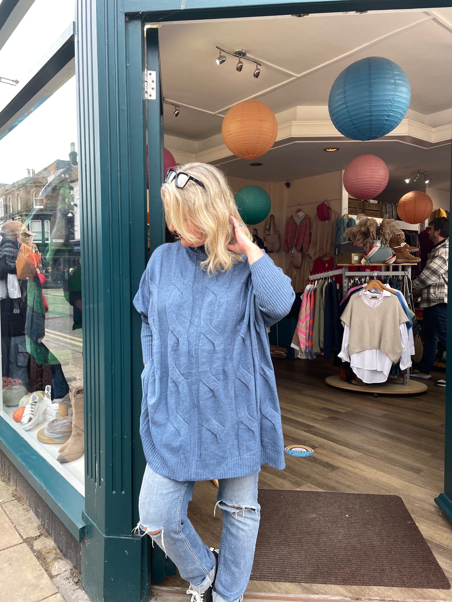 Victoria Cable Knit Turtleneck Loose Jumper