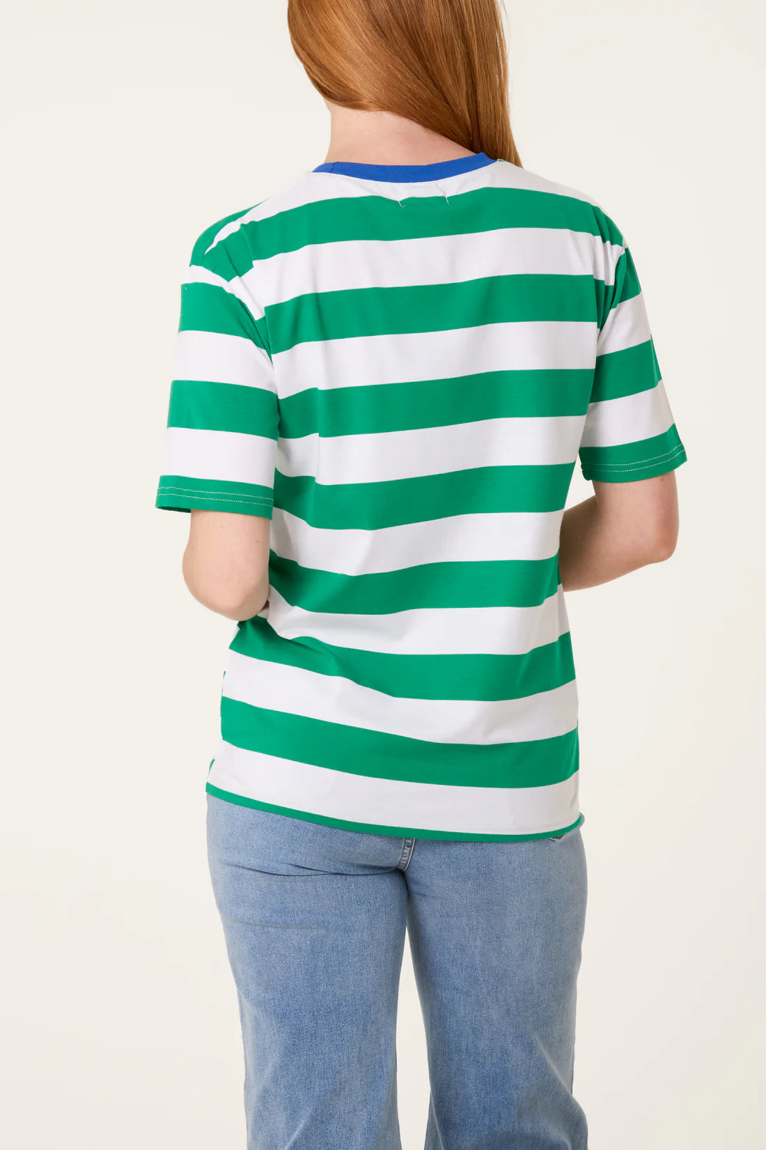 Le Marche Graphic T Shirt - Green & White Stripe
