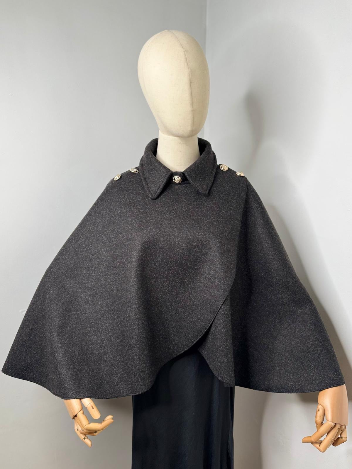 Charcoal grey short women’s military cape