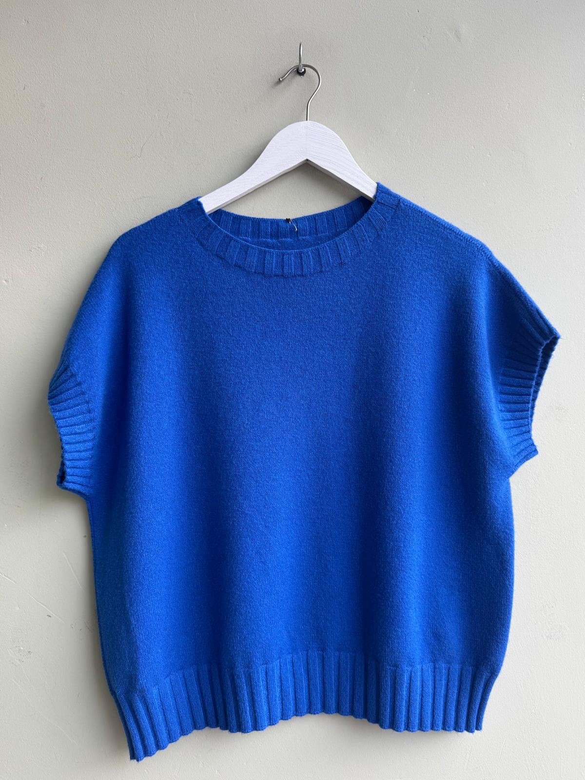 Shannon Ribbed Detail Oversized Short Sleeve Sweater Vest Tank Top - 5 Colours