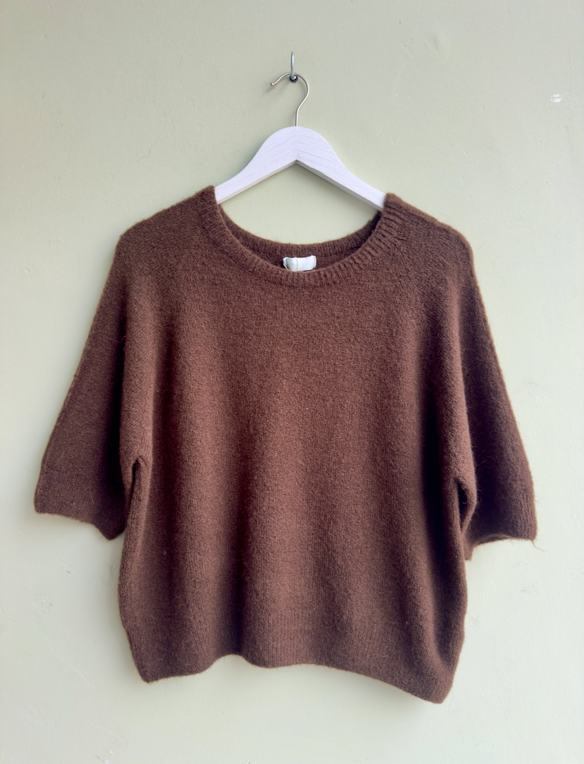 Stephanie Short Sleeve Alpaca Blend Round Neck Jumper