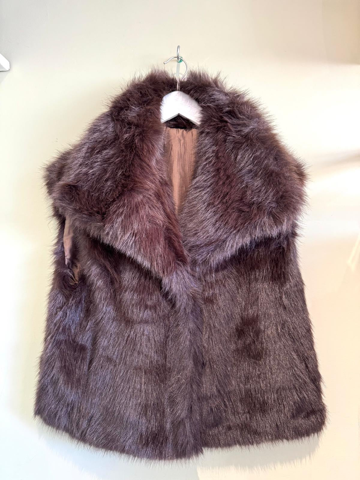 Kitty Luxe Faux Fur Short Gilet - Cream, Taupe Or Chocolate Brown