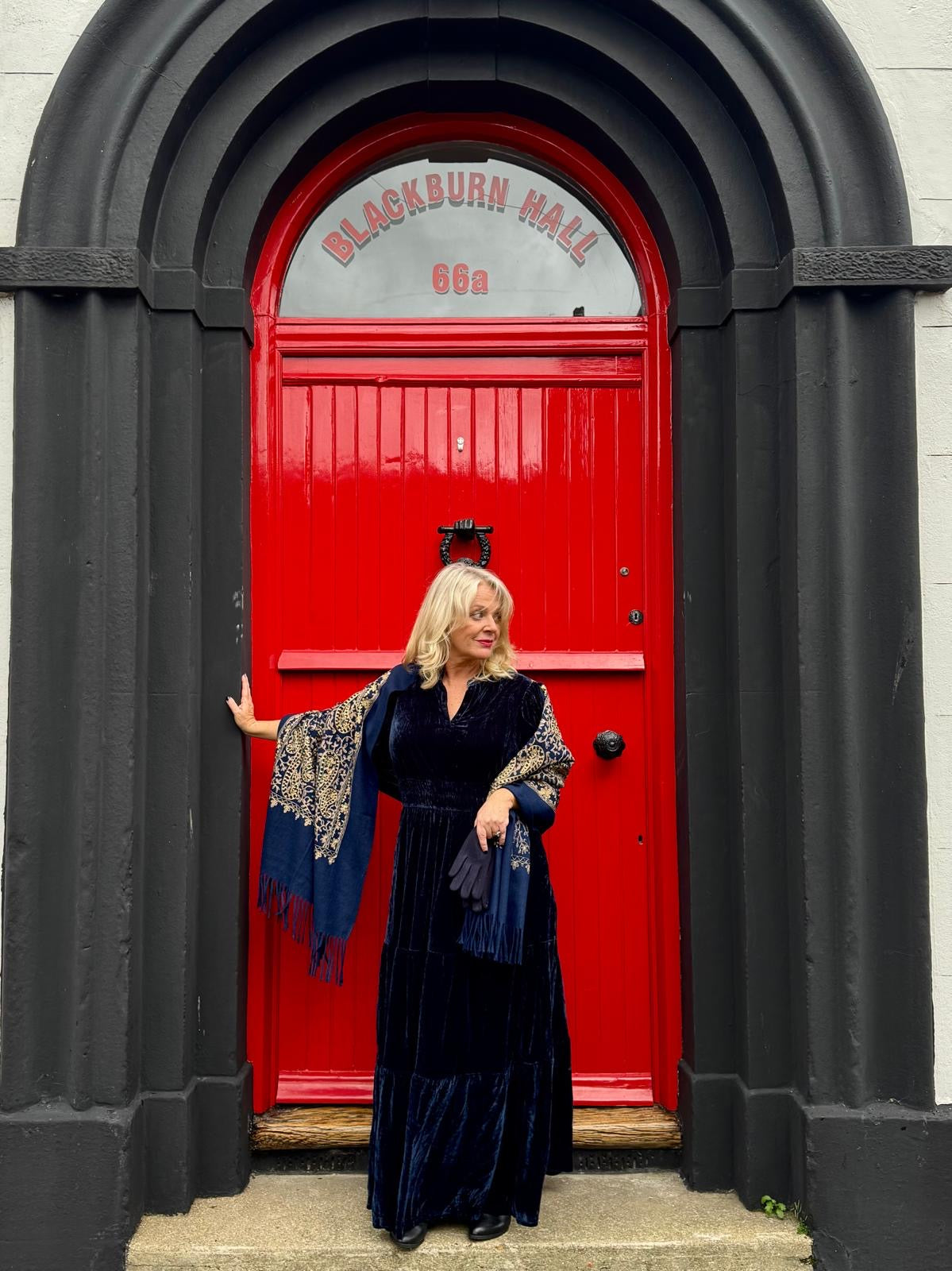 Lizzie Forest Green Or Navy Blue Velvet Maxi Dress