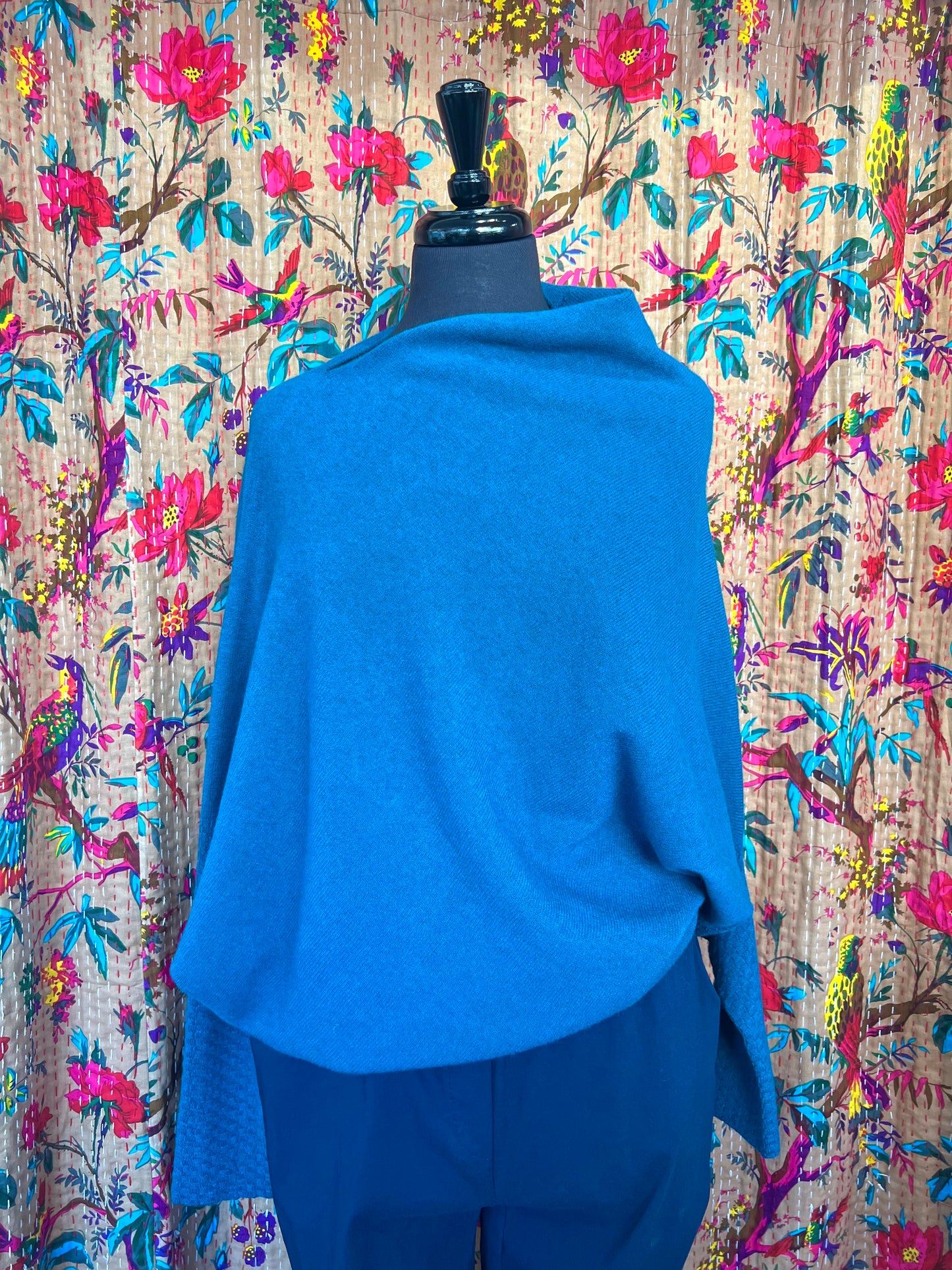 Lucy Asymmetric Draped Batwing Sweater