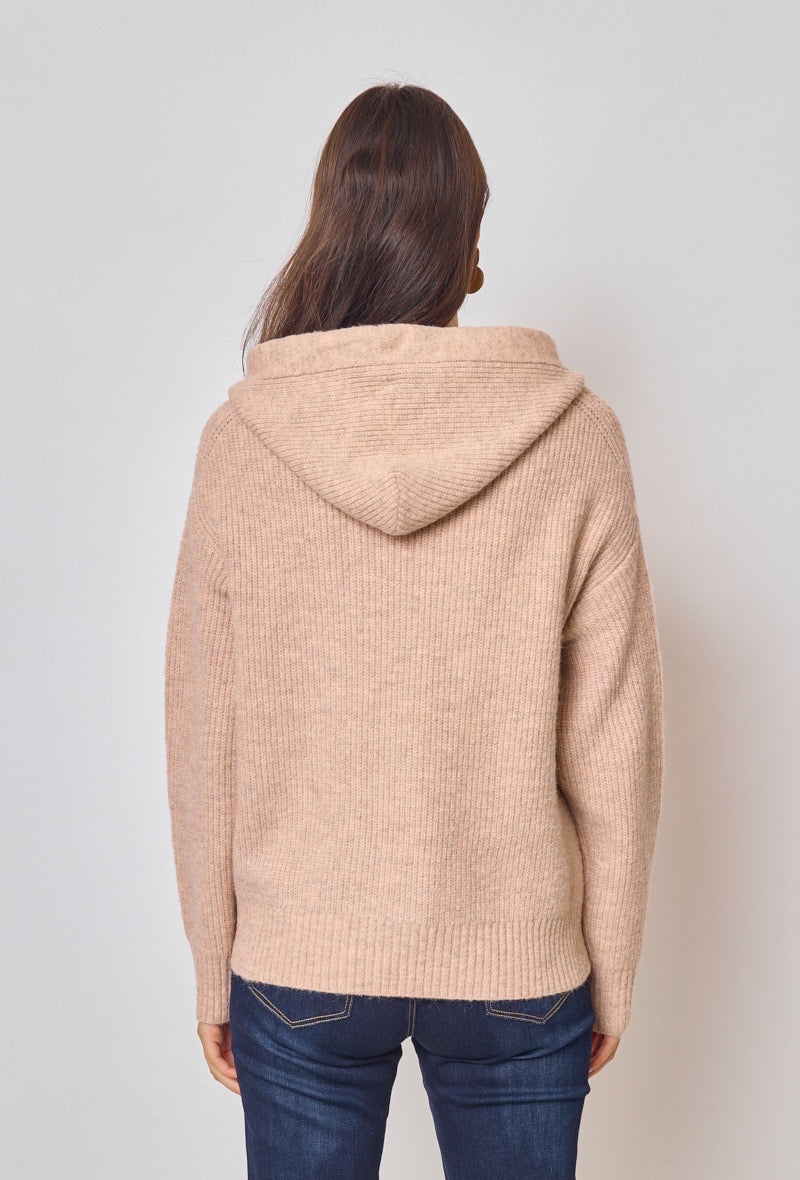 Snug Soft Pink Knitted Zip Up Hoodie