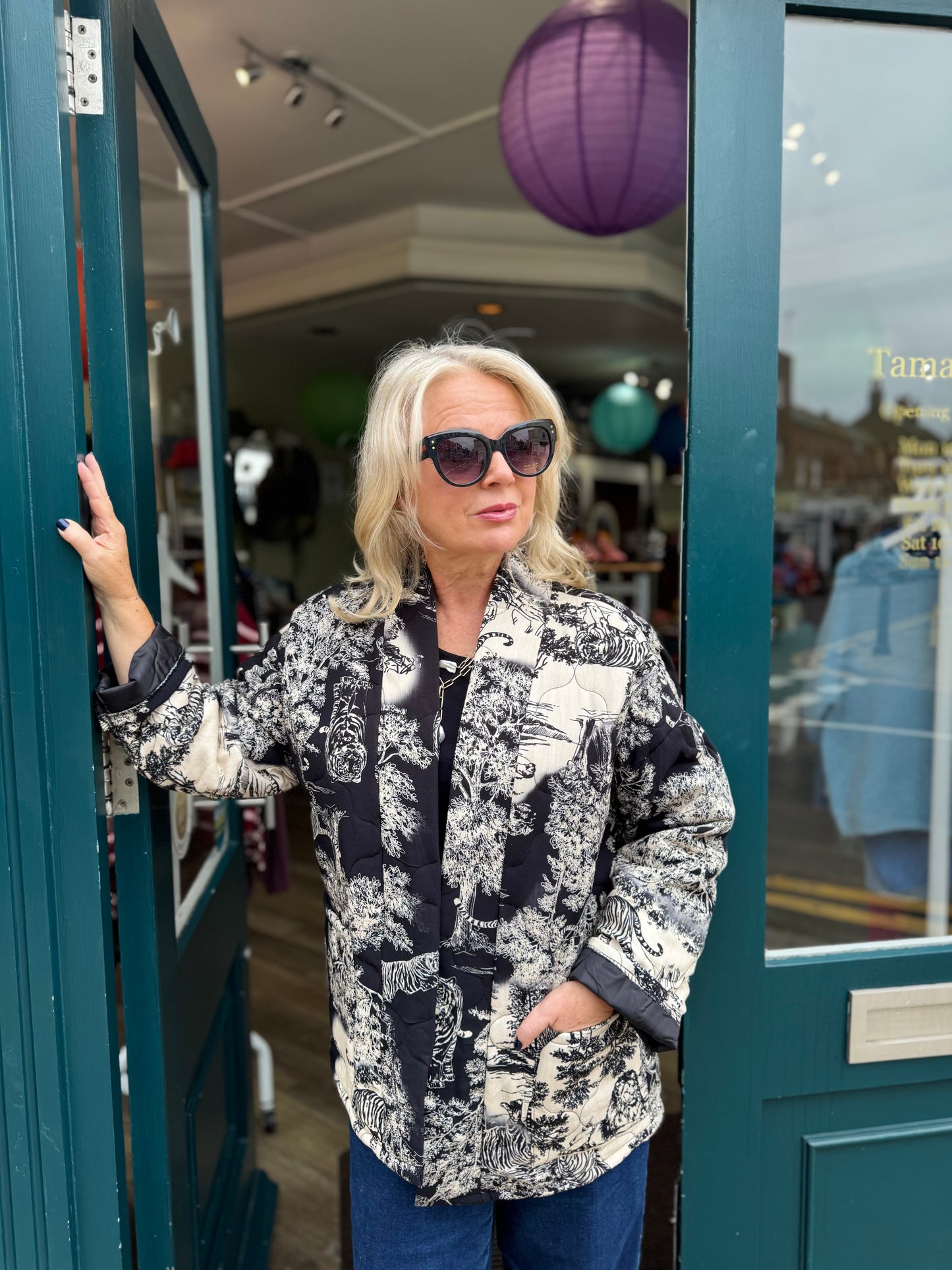 Isabella Toile Du Jouy Quilted Jacket - Navy Or Black