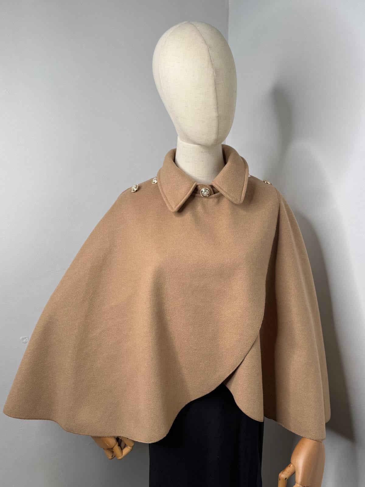 Camel short military cape women’s