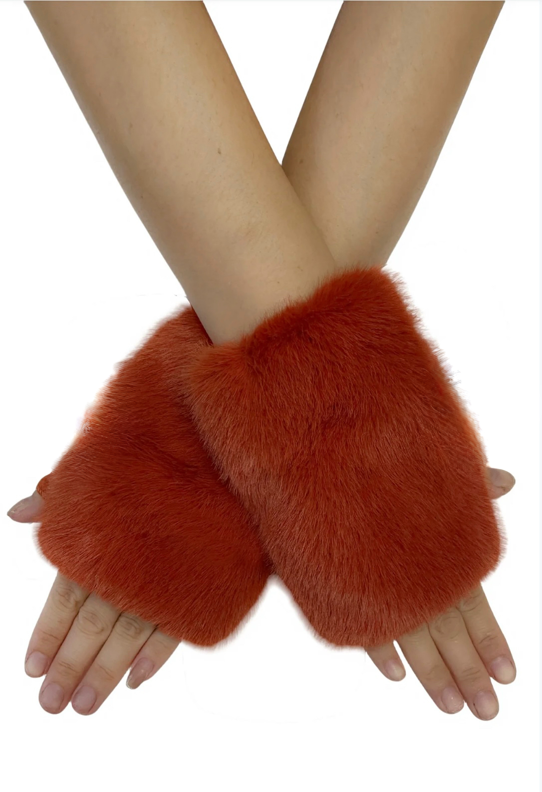 Cosy Faux Fur Fingerless Gloves Mittens - Assorted Colours