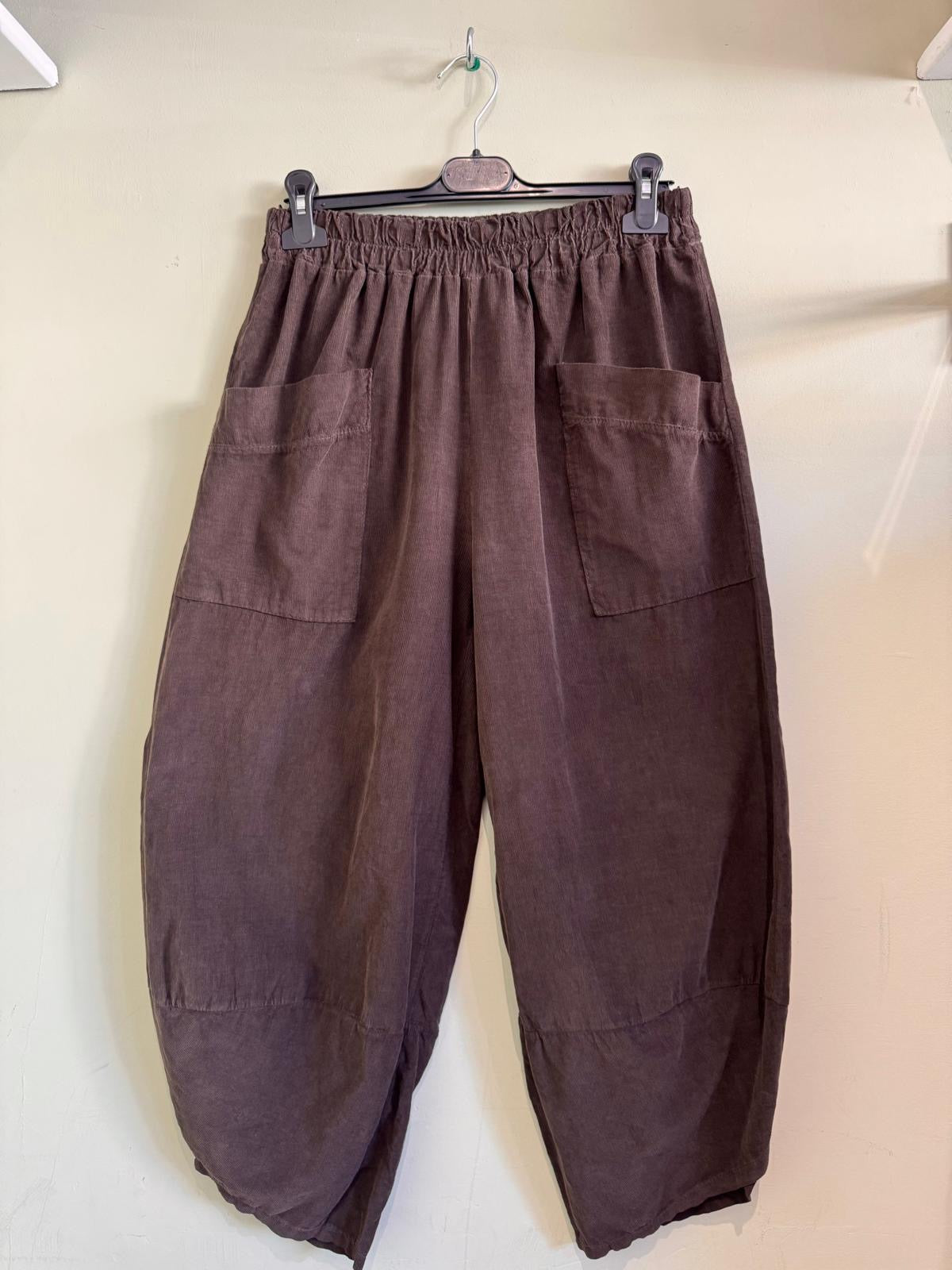 Carina Needlecord Barrel Leg Cocoon Pants
