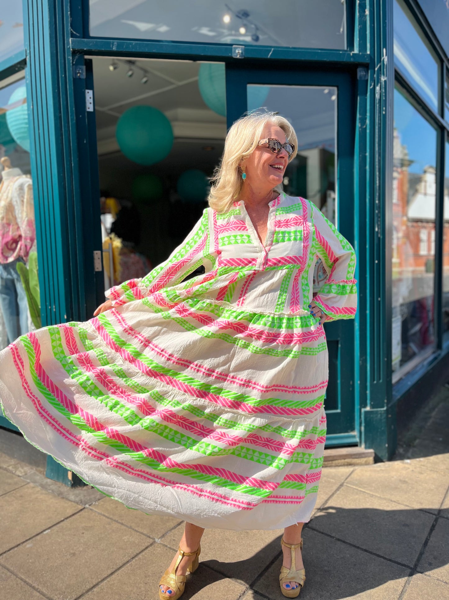 Mamma Mia Boho Woven Cotton Aztec Maxi Dress - 3 Colours
