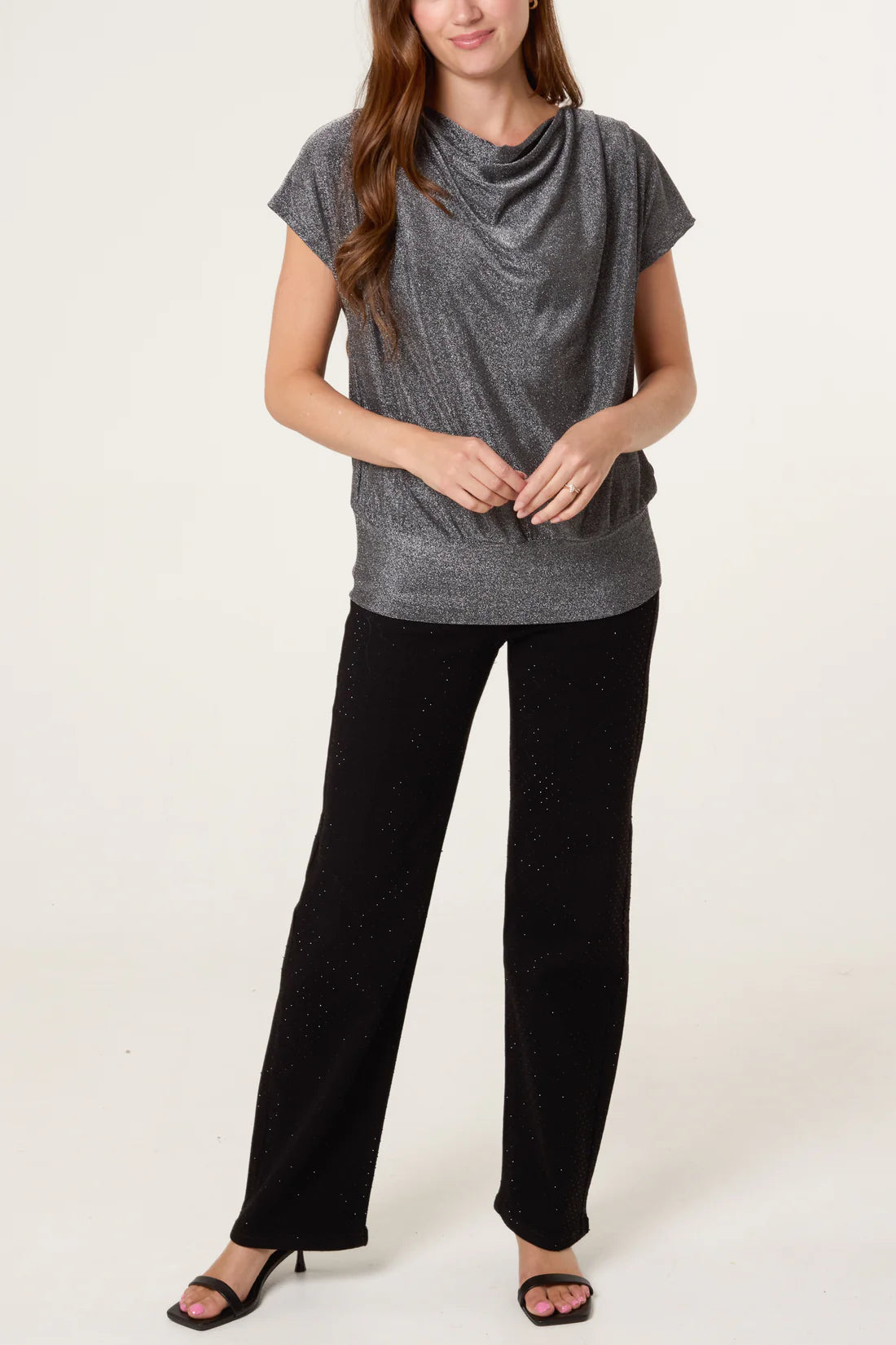 Silver Shimmer Lurex Top
