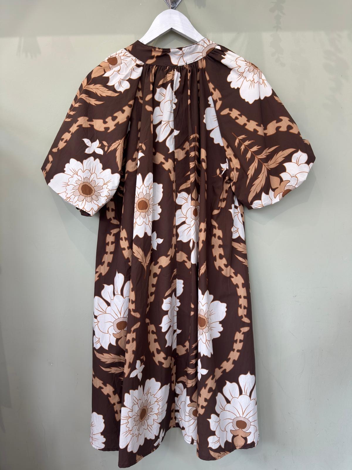 Farrah 70s Inspired Cotton Smock Dress