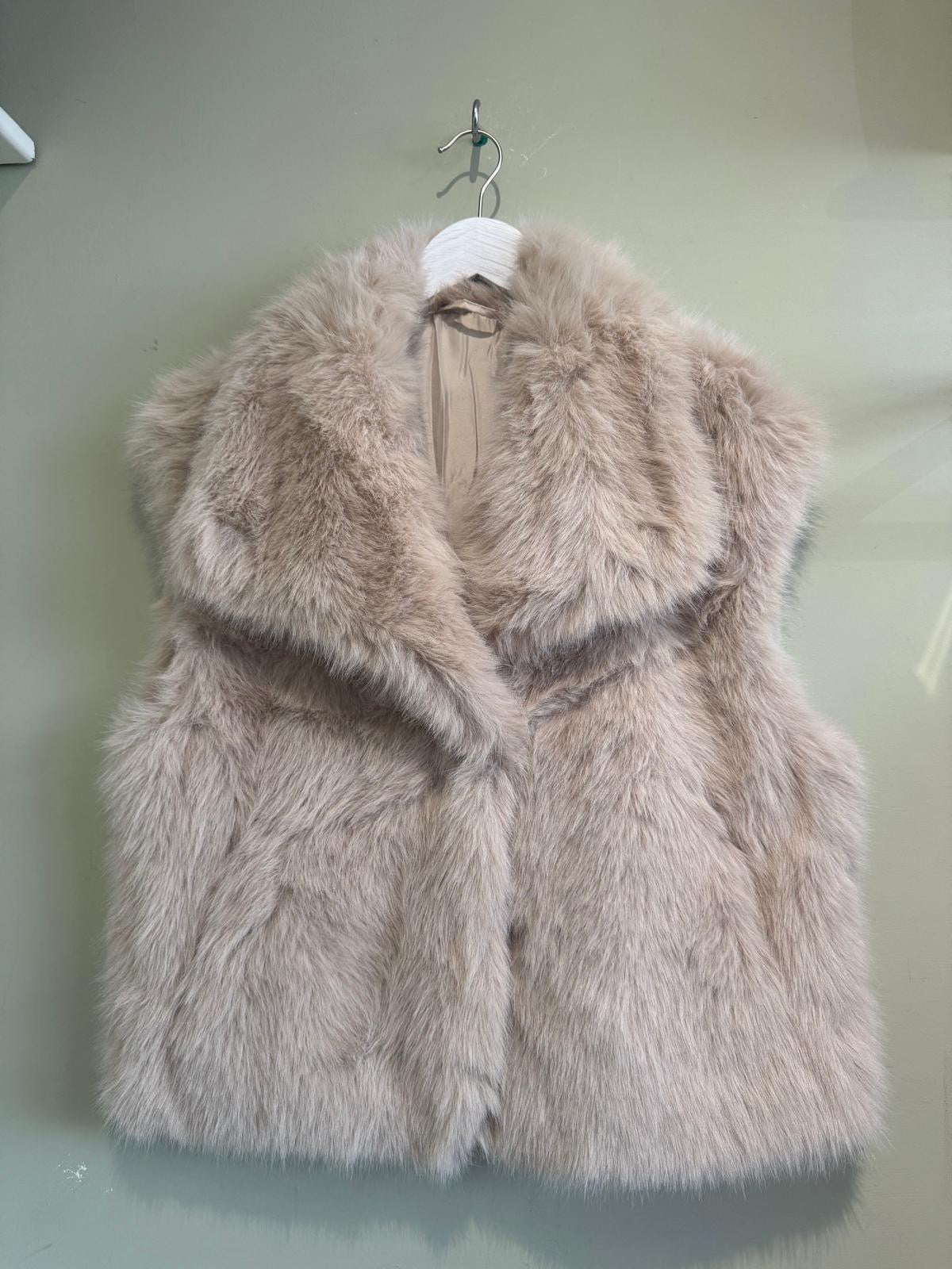 Kitty Luxe Faux Fur Short Gilet - Cream, Taupe Or Chocolate Brown