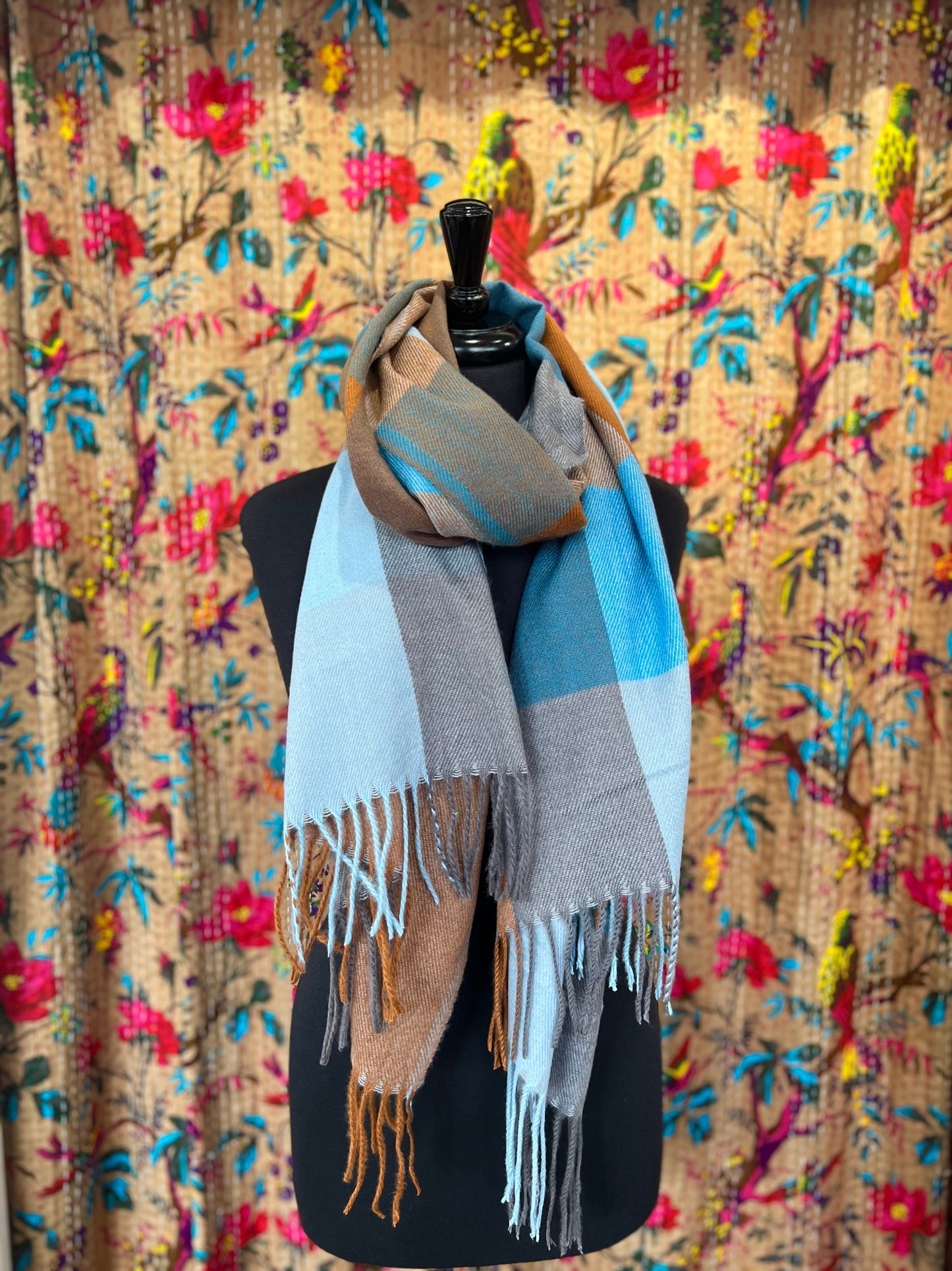 Wool Mix Pashmina Scarf - Muted & Cosy