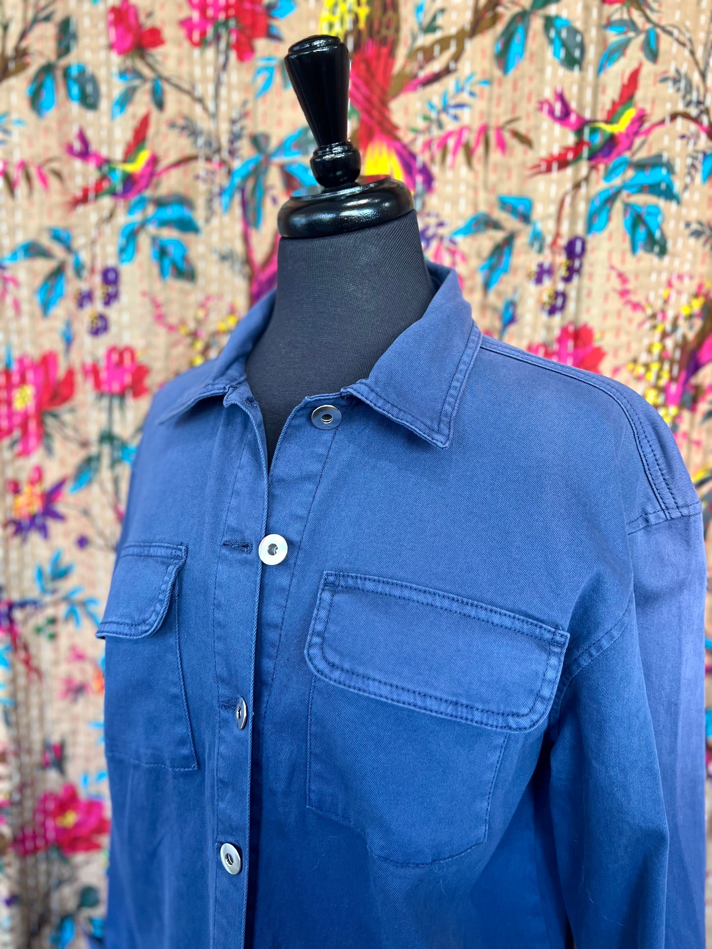 Edie Navy Cotton Canvas Worker’s Jacket