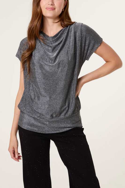 Silver Shimmer Lurex Top