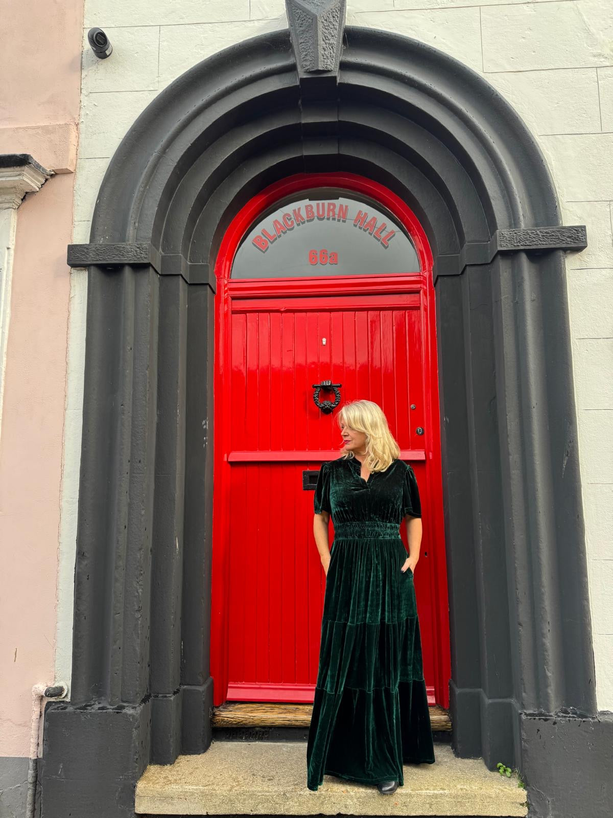 Lizzie Forest Green Or Navy Blue Velvet Maxi Dress