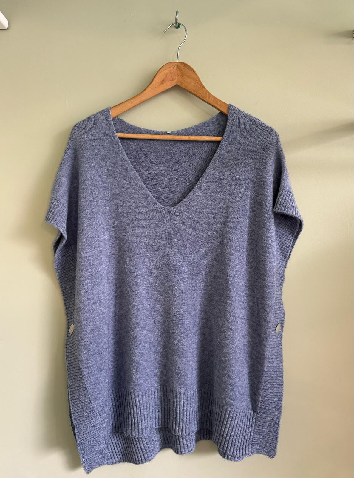 Jessica Side Button Tank Top/Poncho - Assorted Colours