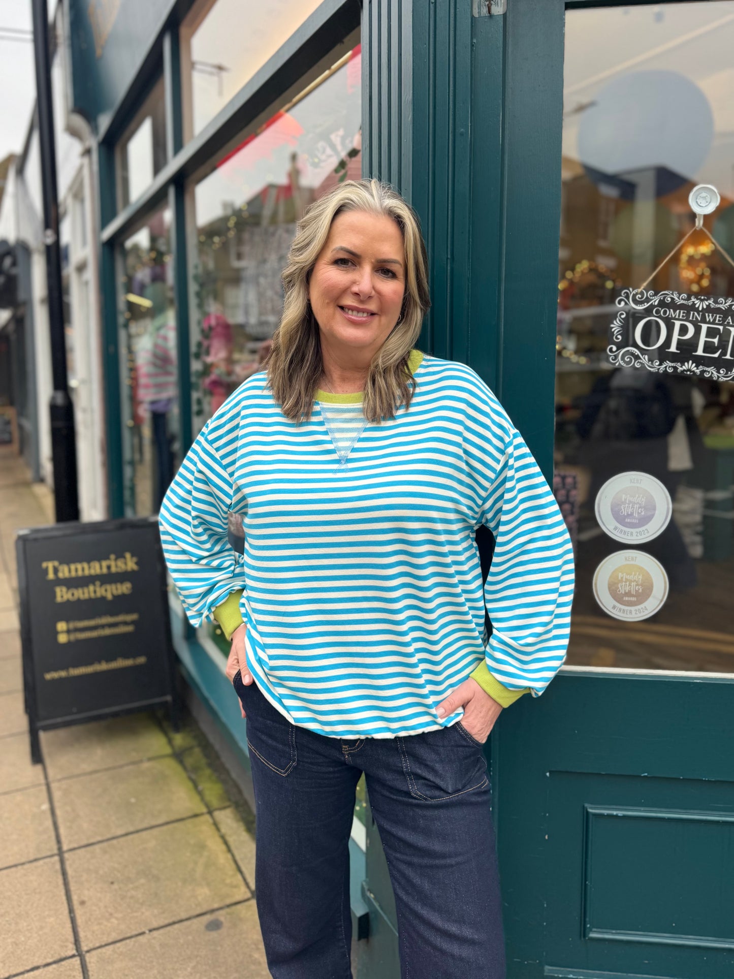 Sophie Lightweight Cotton Striped Sweatshirt- 4 Colours