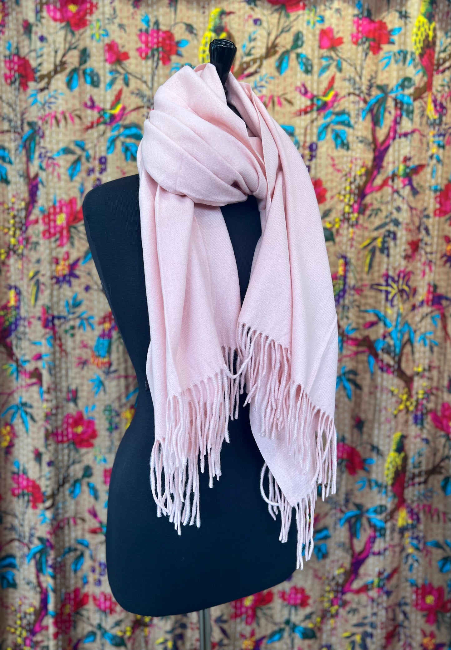 Soft Wool Mix Large Pashmina - Pastel Ballet Pink