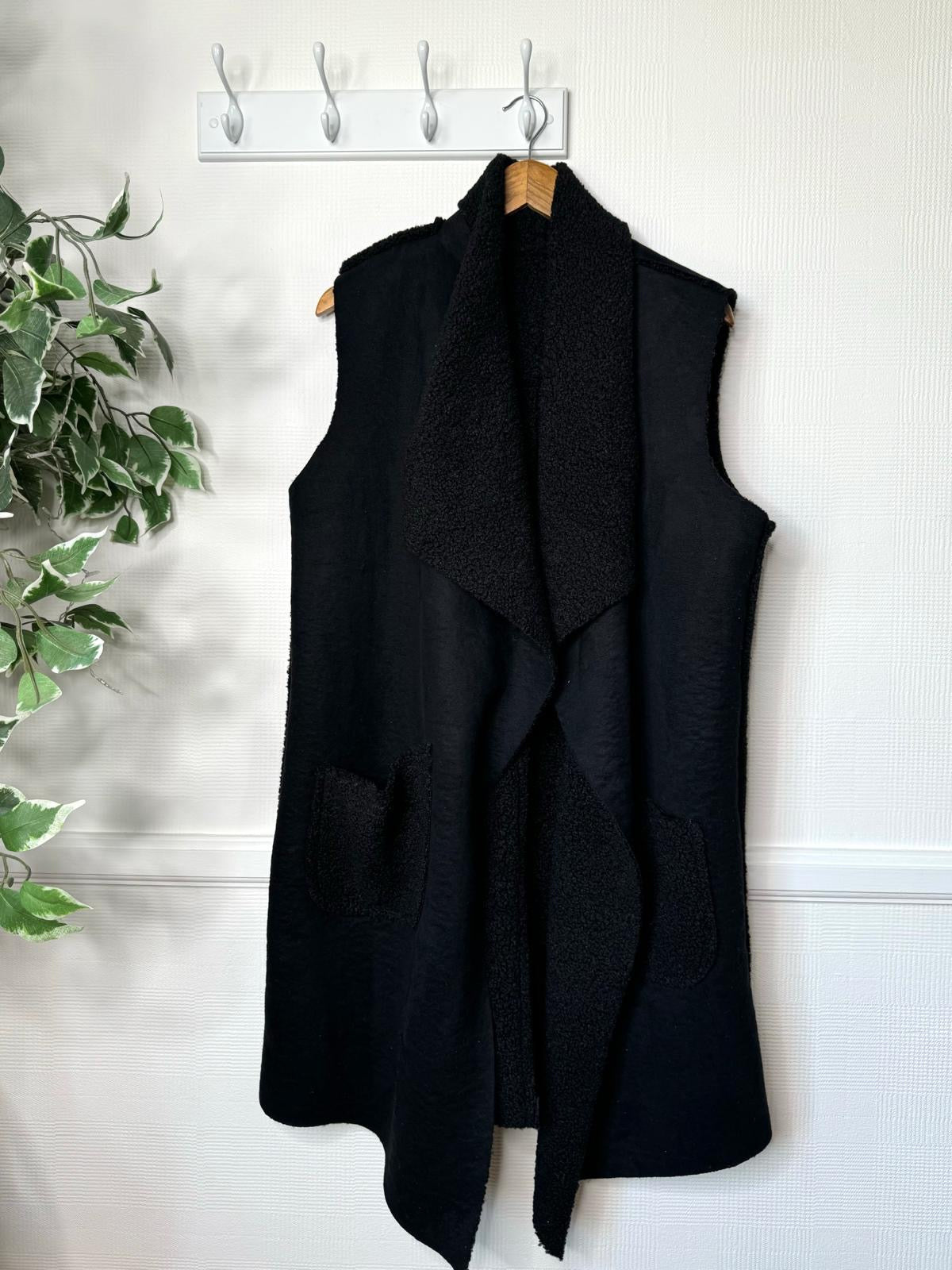 Leah Faux Shearling Borg Fleece Long Gilet
