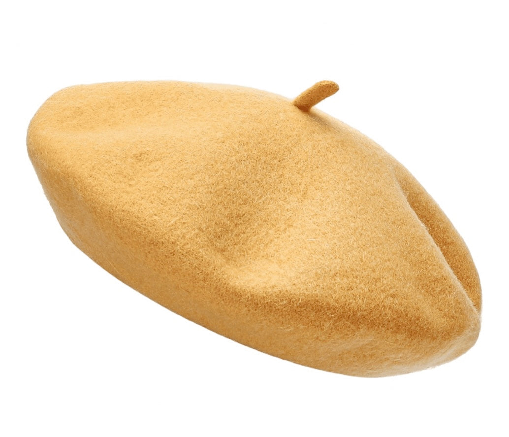 wool beret mustard yellow