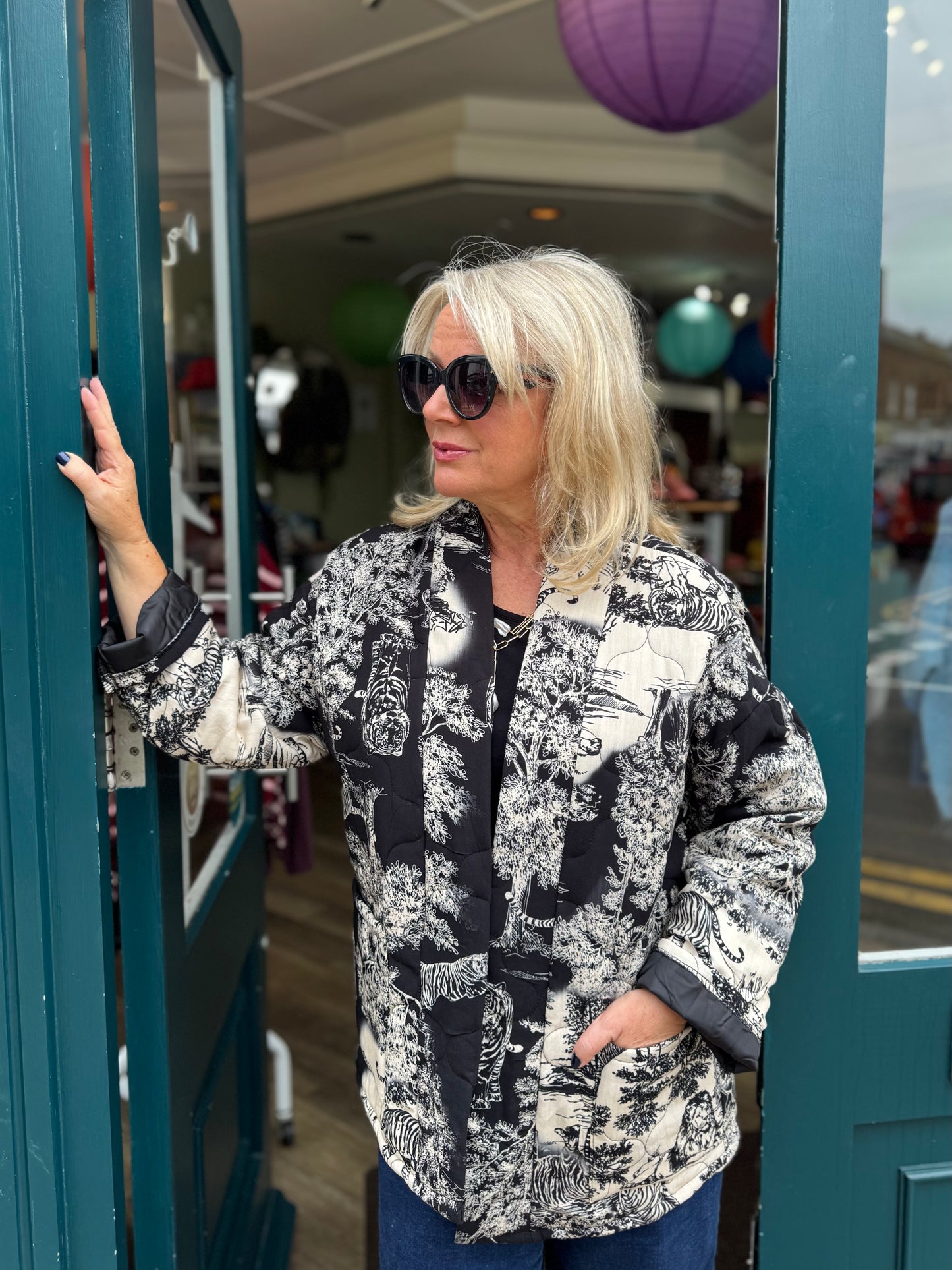 Isabella Toile Du Jouy Quilted Jacket - Navy Or Black