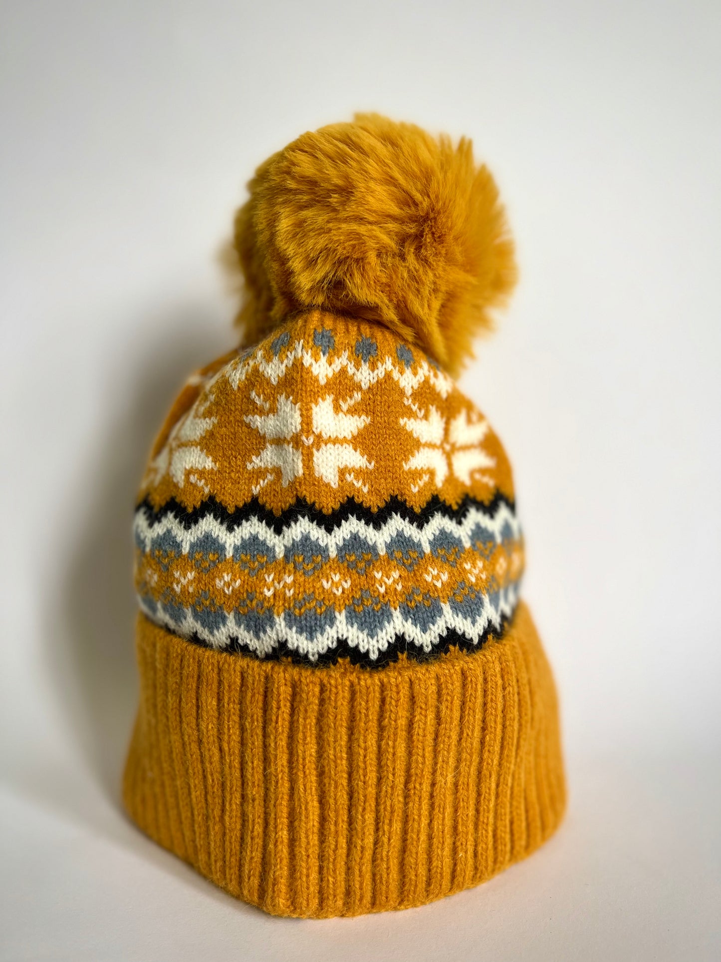 Alpine Fairisle Style Pom Pom Hat - 3 Colours