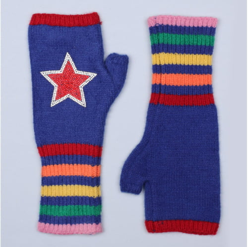 Jazz Hands Sparkle & Star Fingerless Mittens