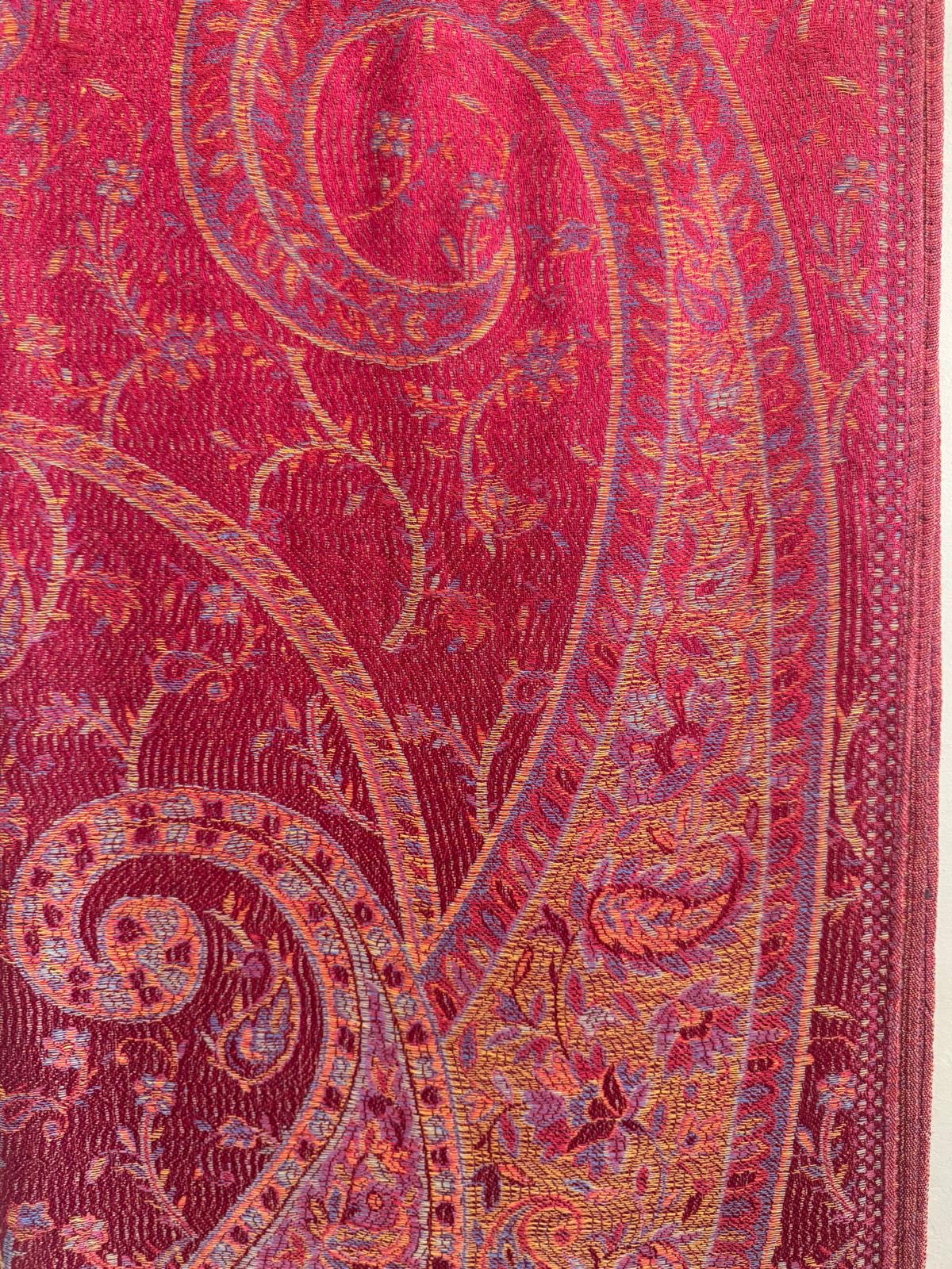 Marianne Cotton Blend Rich Red Paisley Pashmina Scarf