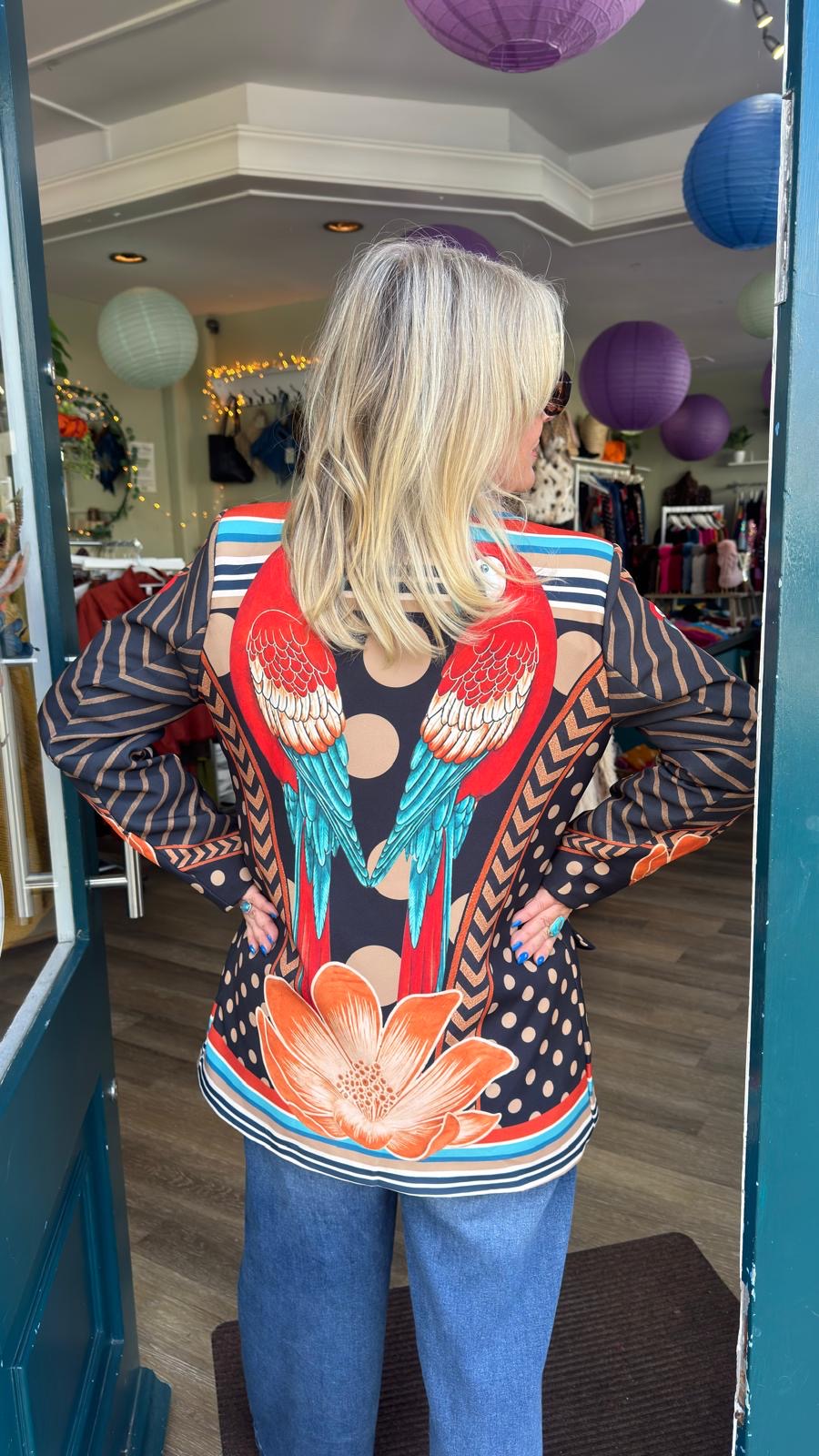 Statement Parrot Print Blazer