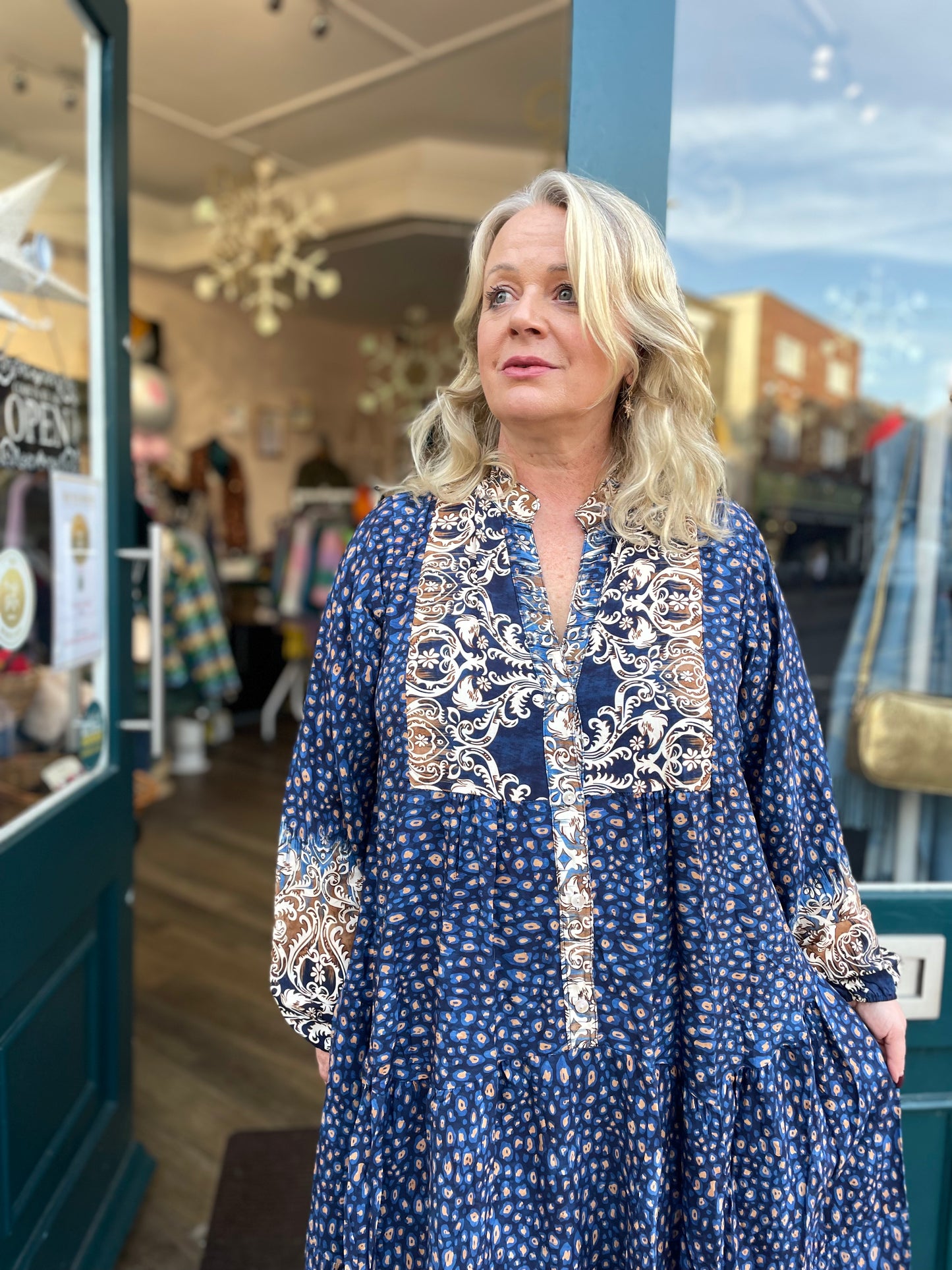 Melanie Paisley Print Mix Loose Tiered Dress - 2 Colours