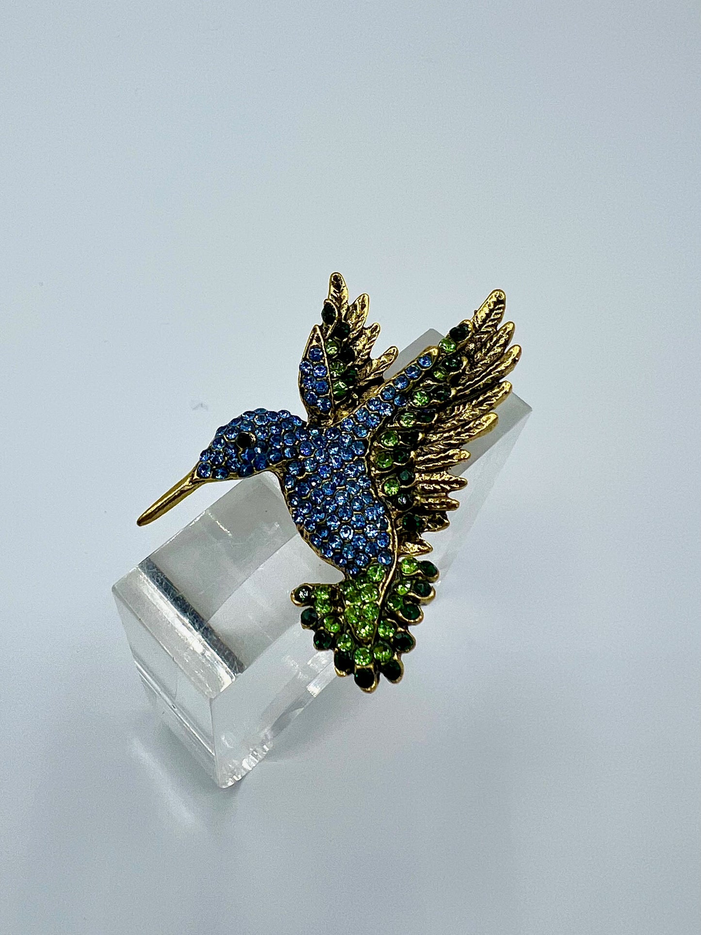 Humming Bird Crystal Brooch