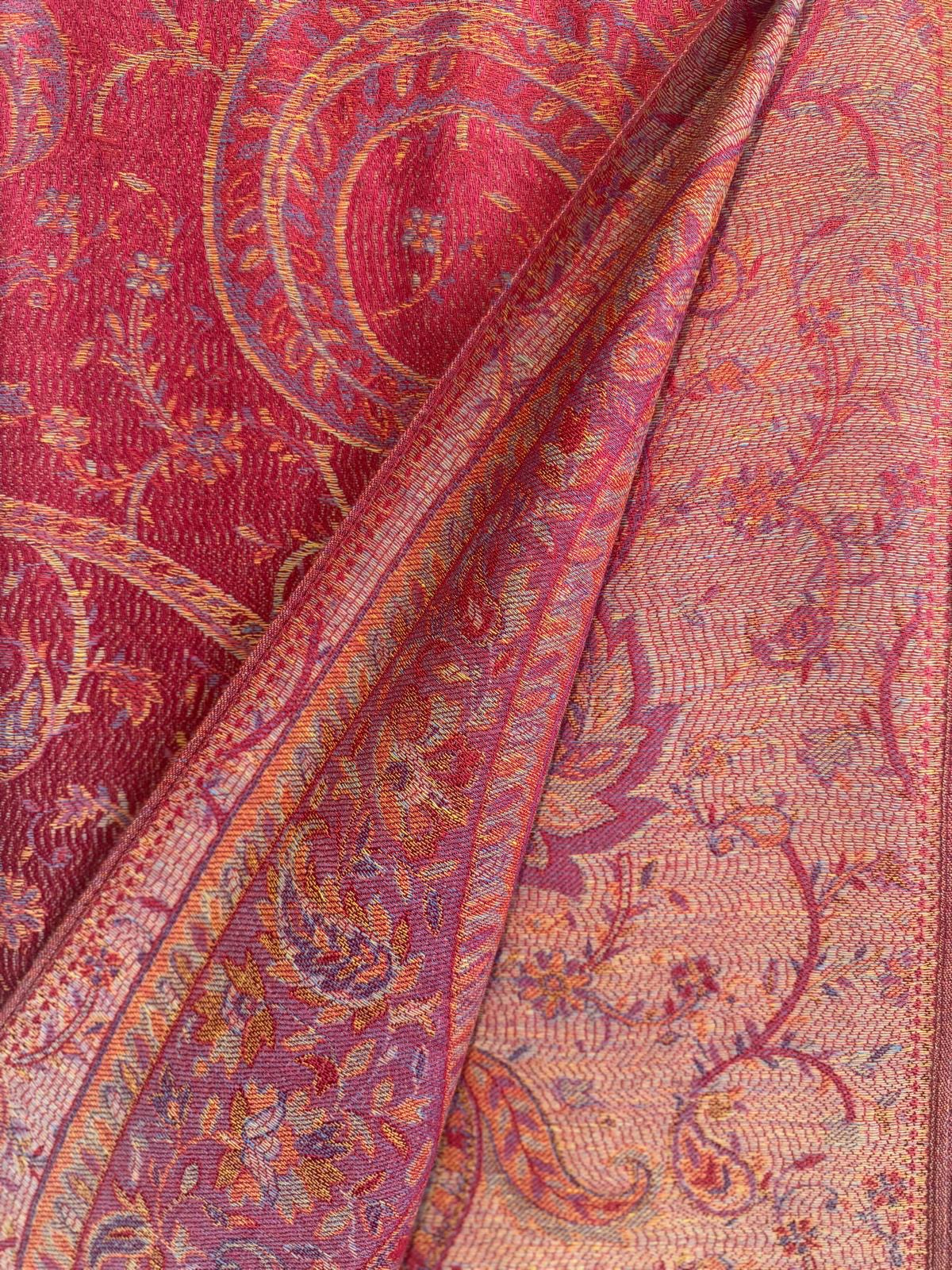 Marianne Cotton Blend Rich Red Paisley Pashmina Scarf