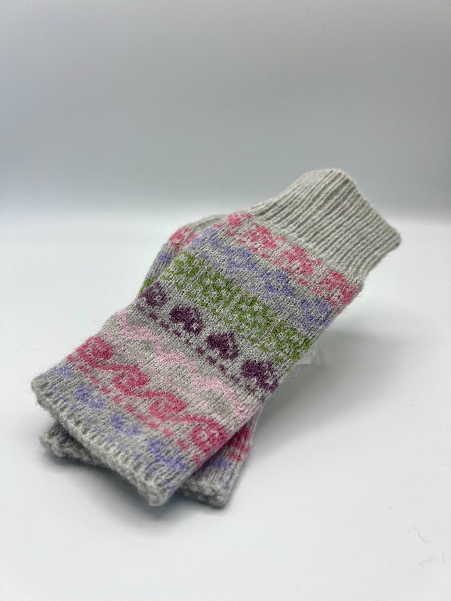 Nordic Alpine Style Fingerless Mittens - 2 Colours