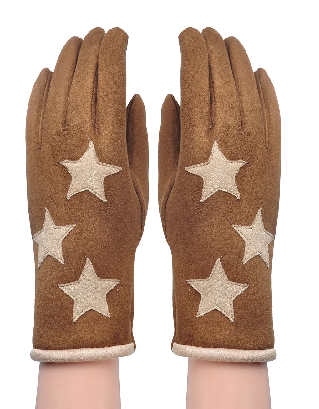 Faux Suede Star Gloves