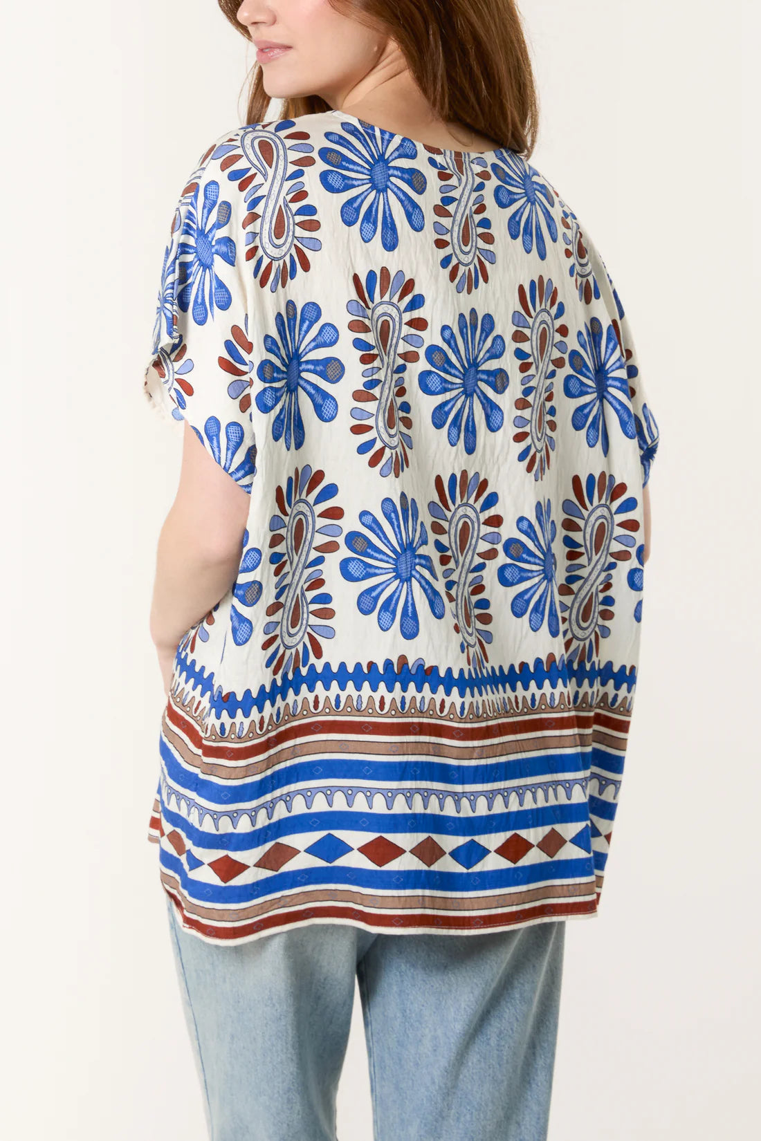 Sheena Paisley Print Short Sleeve Top - 3 Colours