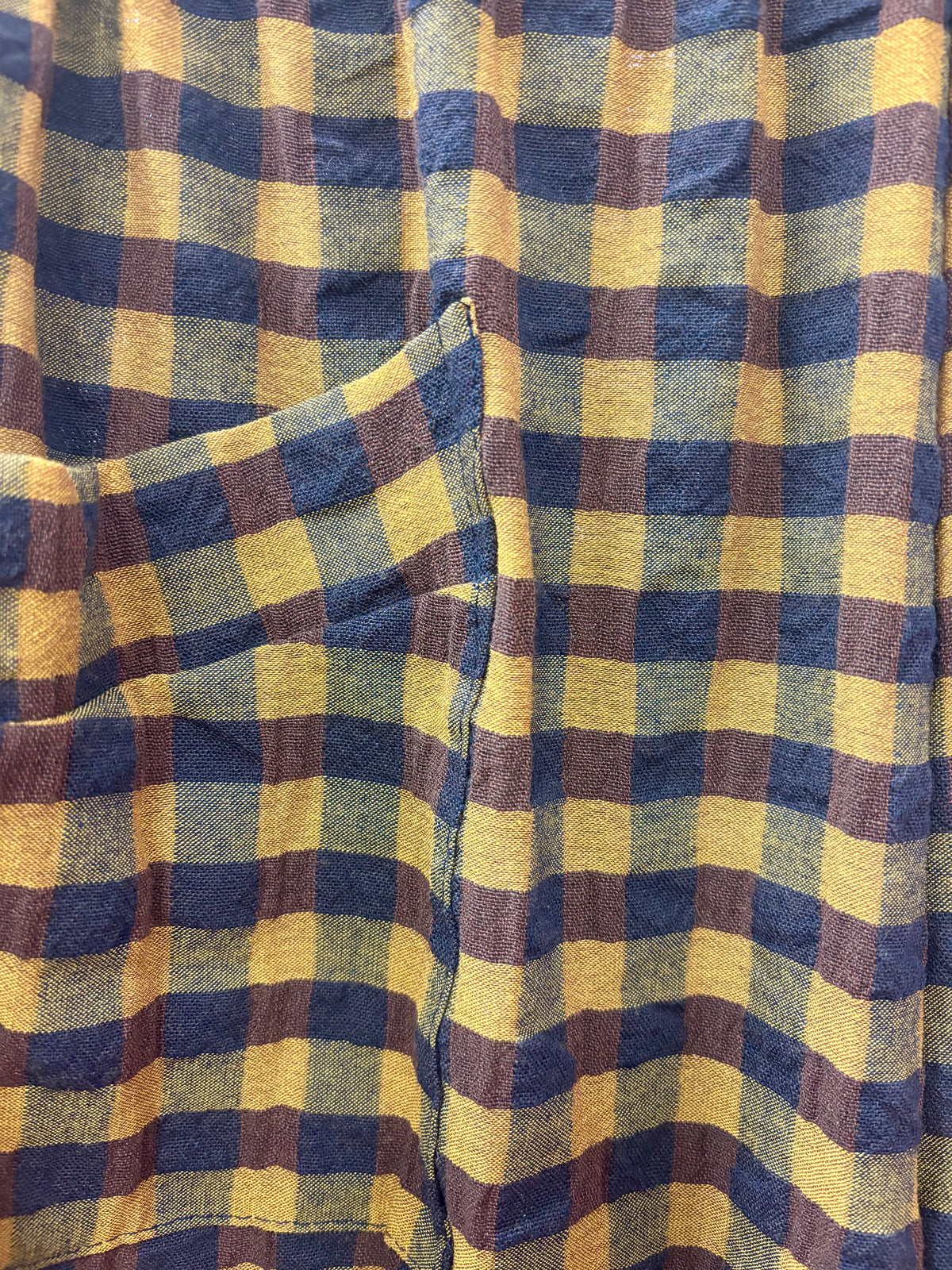 Lila Tulip Hem Checked Barrel Leg Trousers