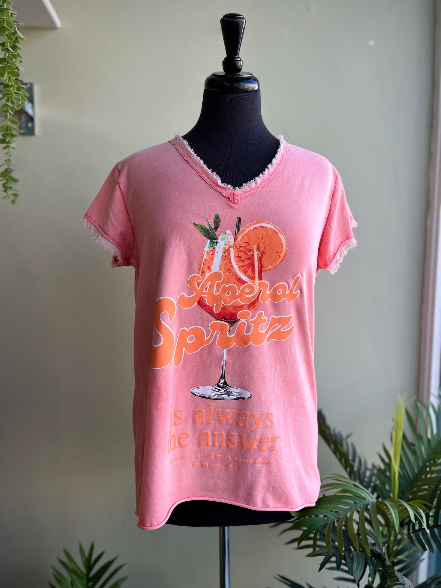 Aperol Spritz Is Always The Answer T-Shirt - White Or Faded Orange