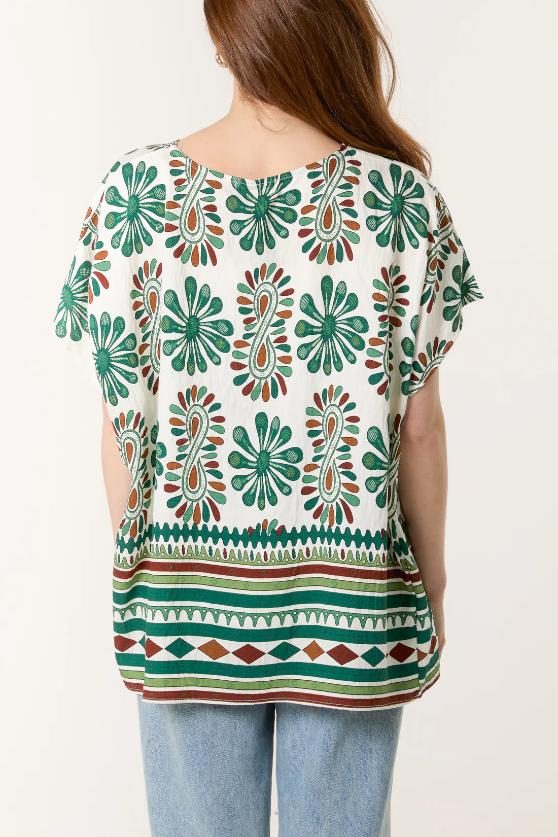 Sheena Paisley Print Short Sleeve Top - 3 Colours